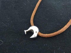 Louis Vuitton Silver X Brown Dolphin Charm 02138360 Necklace