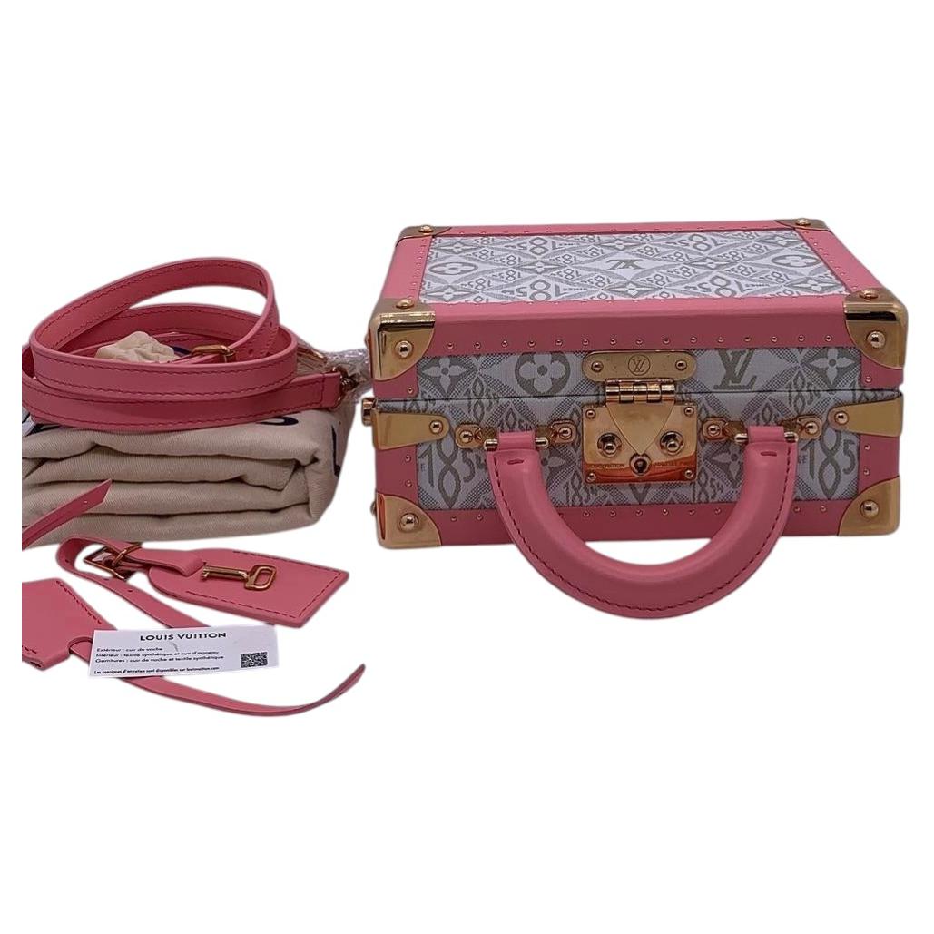 Louis Vuitton Since 1854 Petite Valise Pink Jacquard Trunk Bag Top Handle For Sale