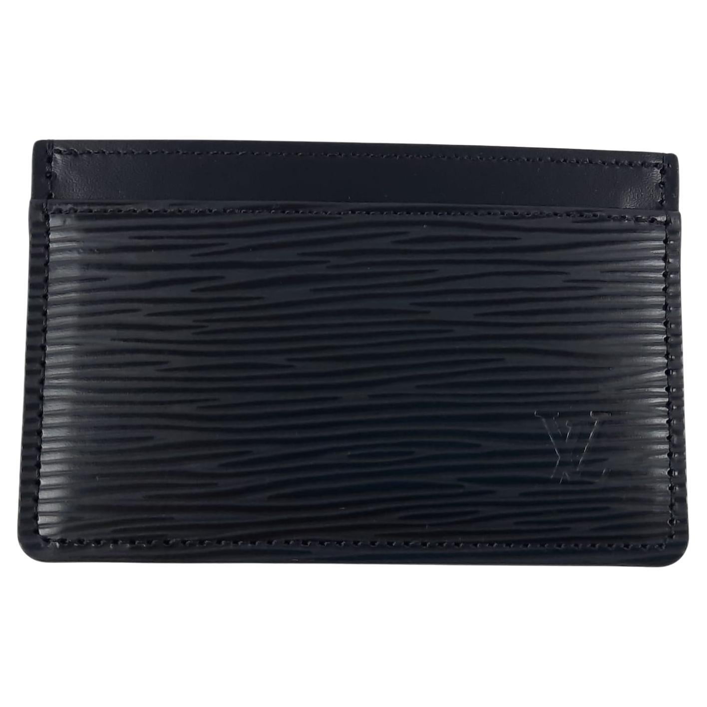 Louis Vuitton Single card holder Black Epi Leather For Sale