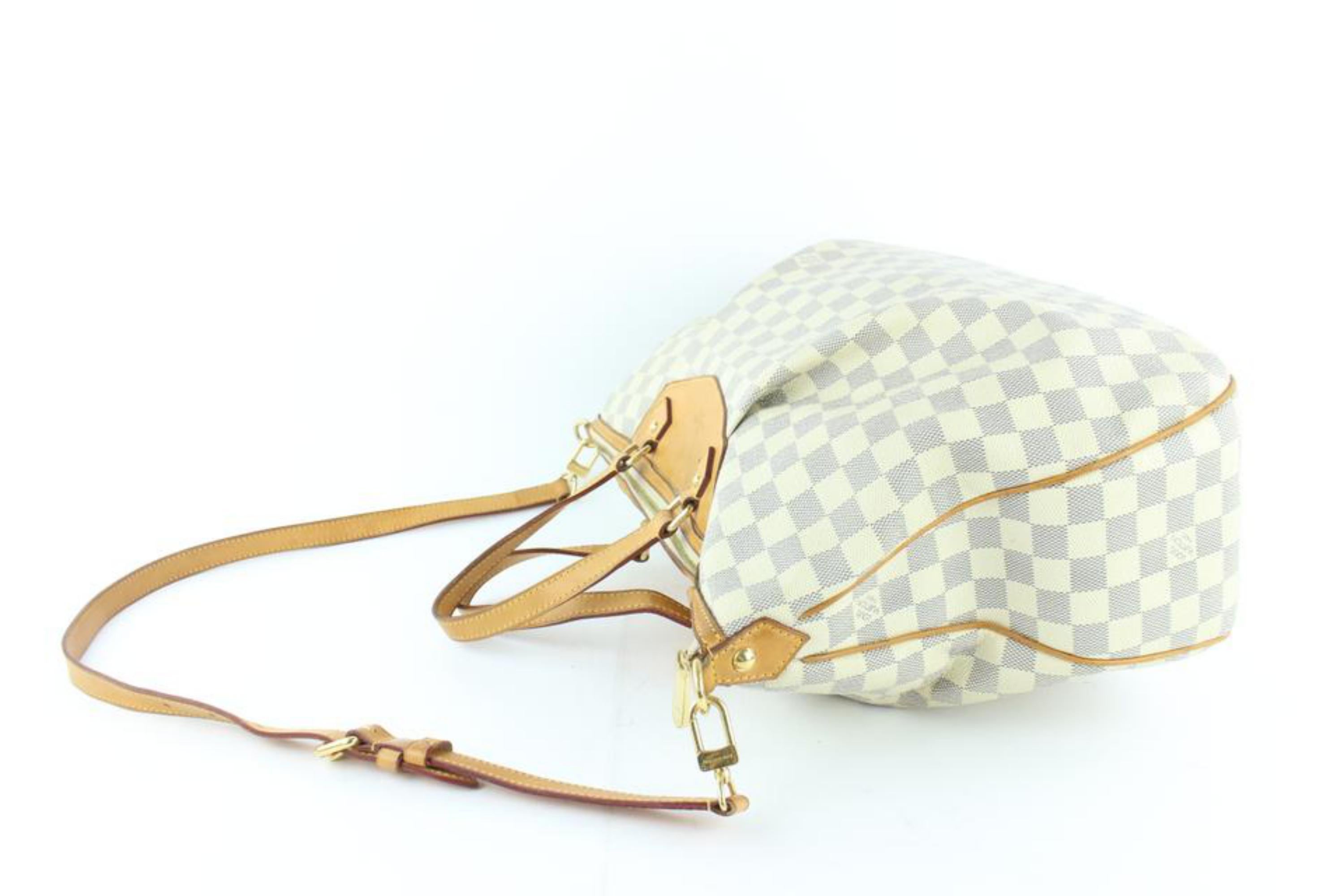 Louis Vuitton Siracusa Damier Azur Gm 2way 232794 Coated Canvas Shoulder Bag In Good Condition For Sale In Forest Hills, NY