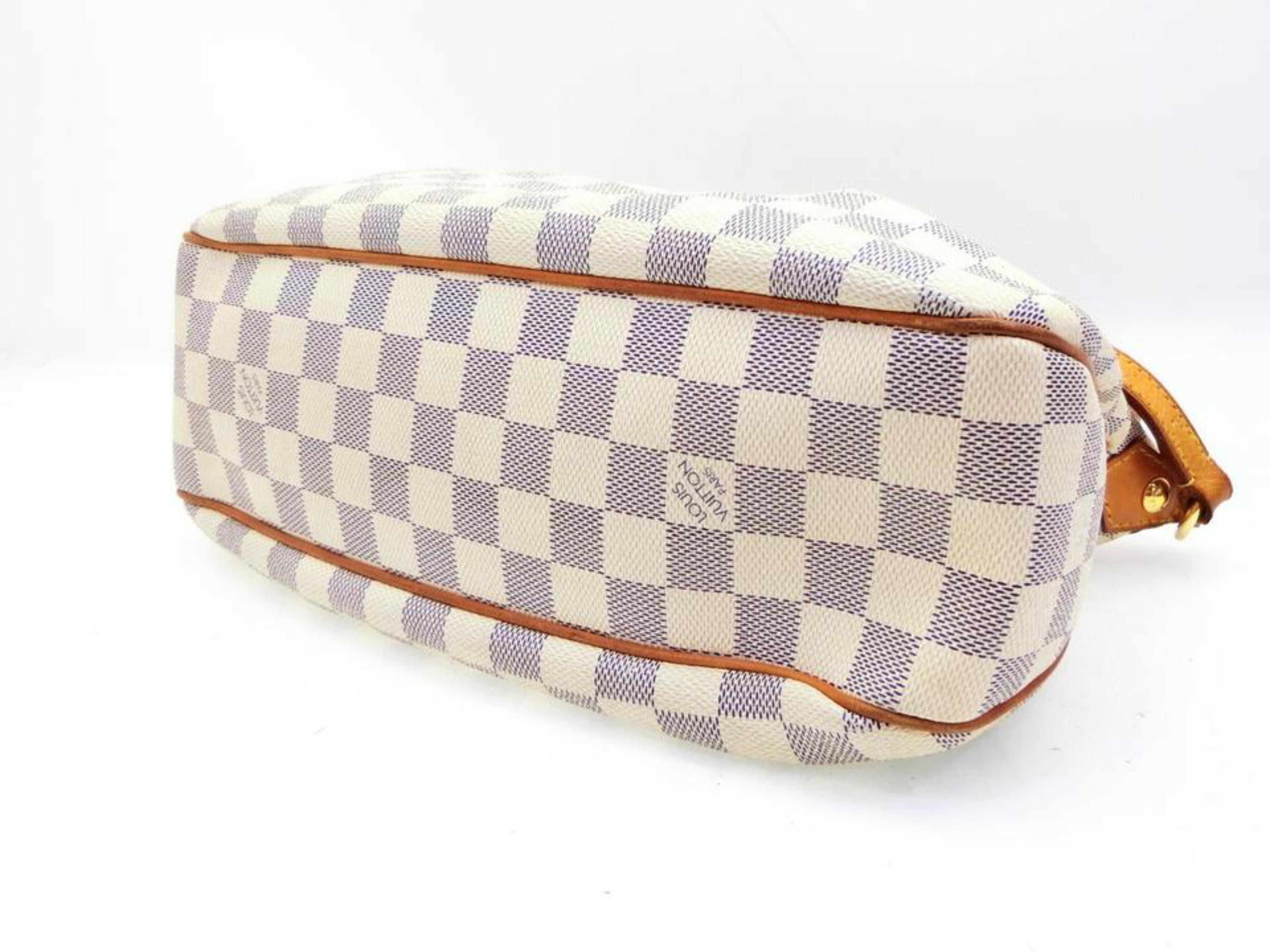 Louis Vuitton Siracusa Damier Azur Pm 234210 White Coated Canvas Cross Body Bag For Sale 6