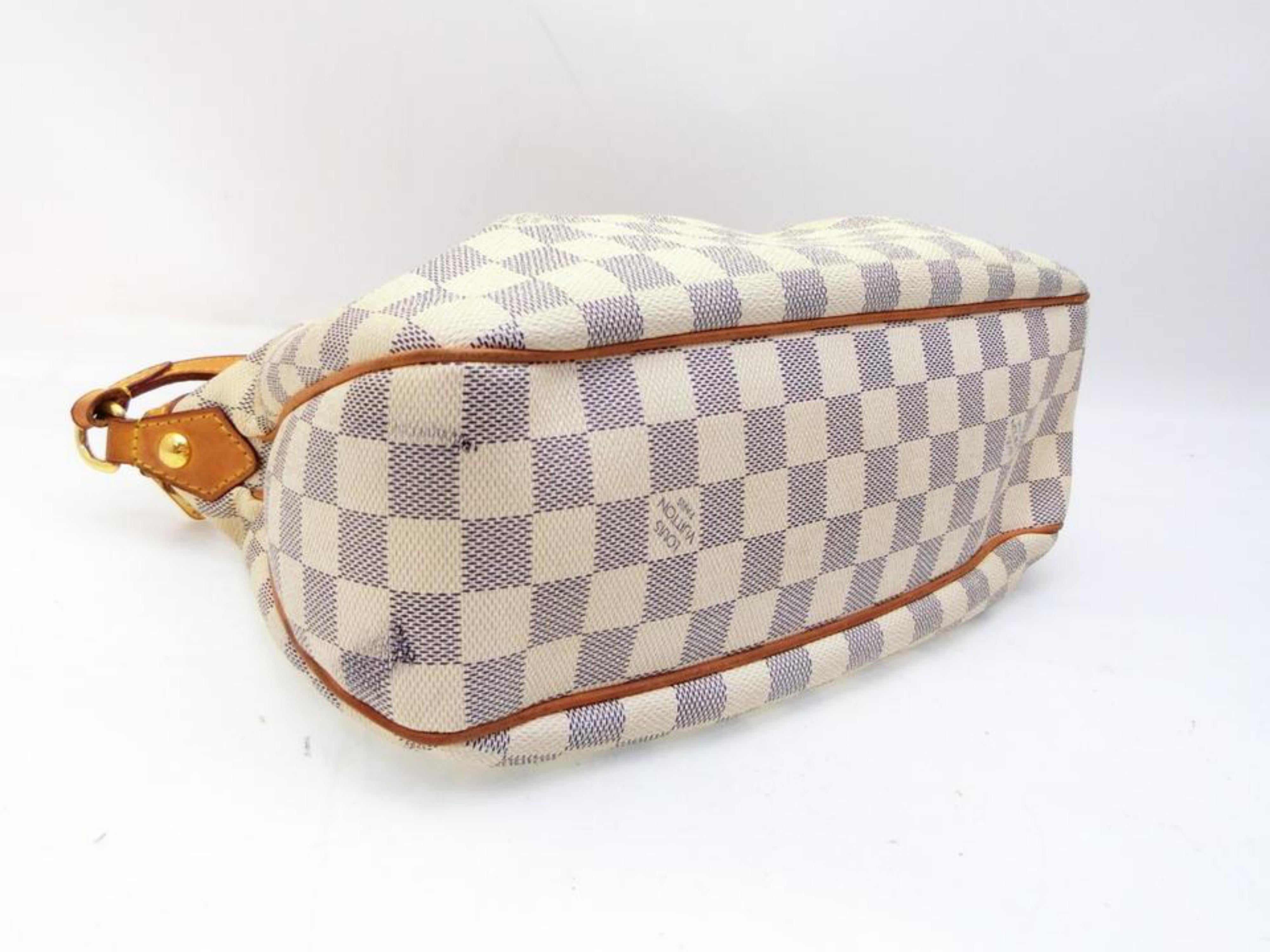 Louis Vuitton Siracusa Damier Azur Pm 234210 White Coated Canvas Cross Body Bag For Sale 5