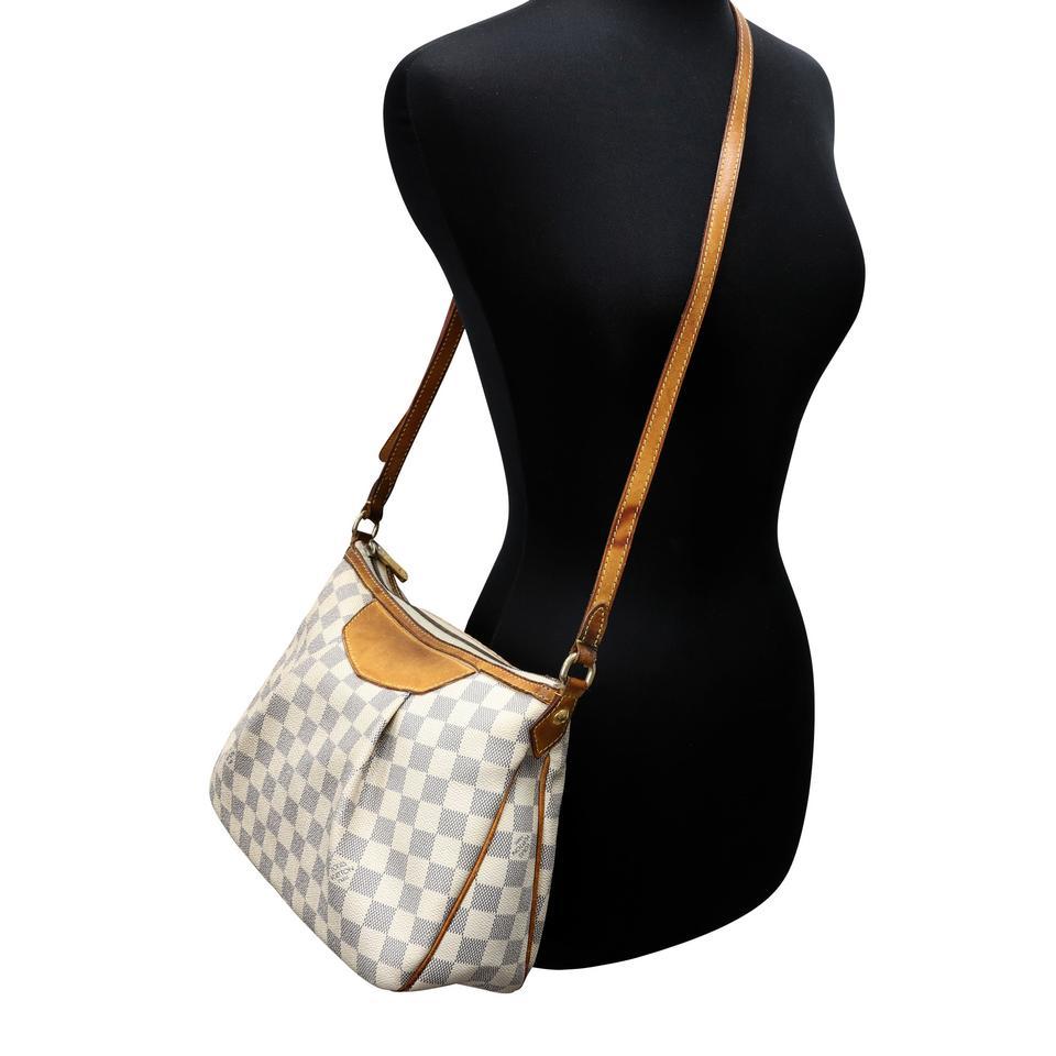 Women's Louis Vuitton Siracusa Damier Azur PM Monogram Crossbody Bag LV-B0504P-0003
