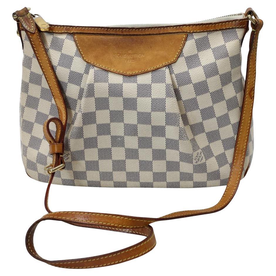 Louis Vuitton Damier Azur Siracusa Pm Canvas Crossbody Bag (pre-owned) in  Gray