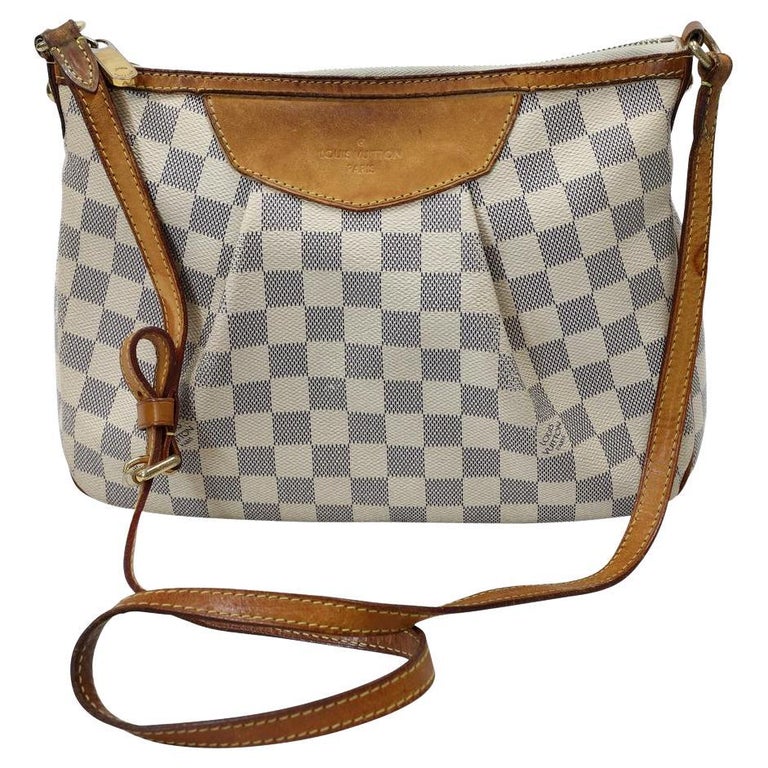 Louis Vuitton Siracusa Damier Azur PM Monogram Crossbody Bag LV-B0504P-0003  For Sale at 1stDibs