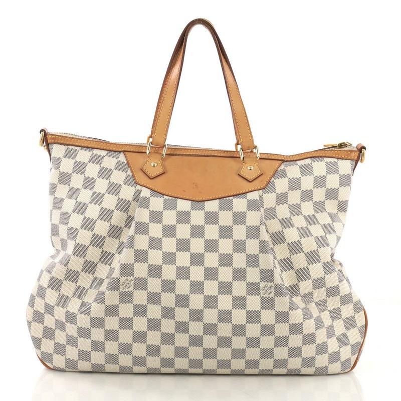 Beige Louis Vuitton Siracusa Handbag Damier GM