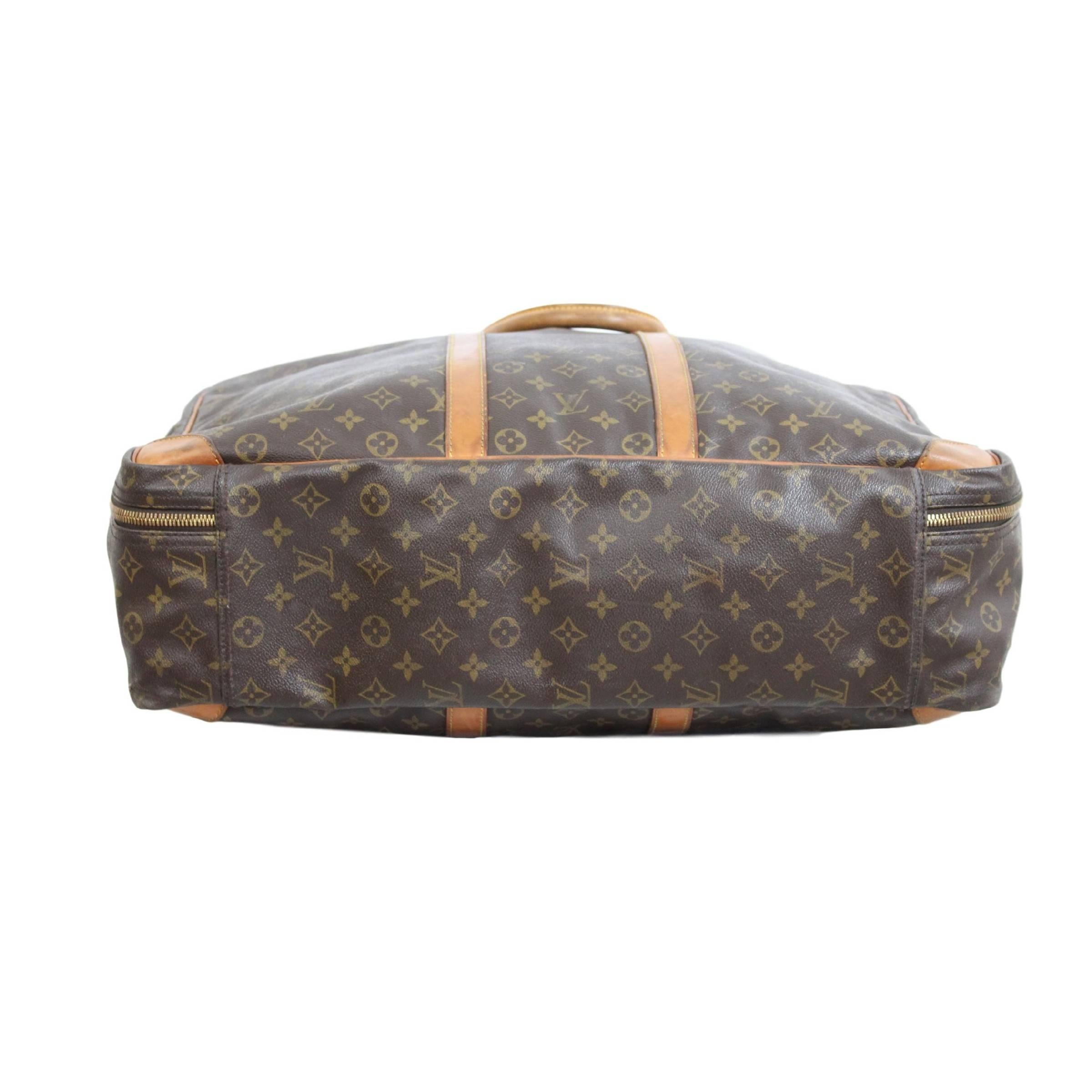 Louis Vuitton Sirius 55 travel bag Suitcase Brown Vintage Leather For Sale 1
