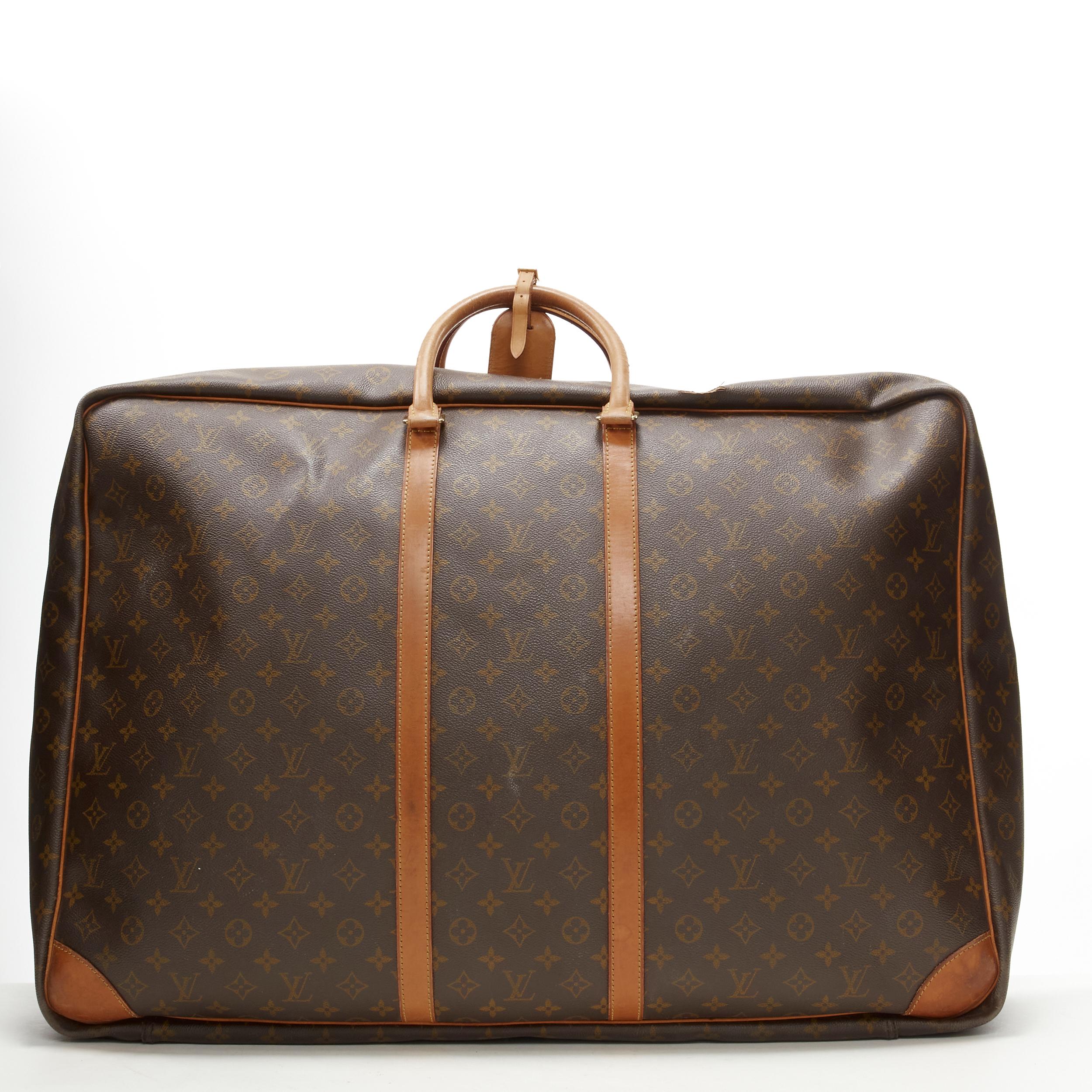 LOUIS VUITTON Sirius 70 brown LV monogram canvas large travel bag In Fair Condition For Sale In Hong Kong, NT