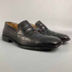 LOUIS VUITTON Größe 10 Schwarz Leder Square Toe Loafers
