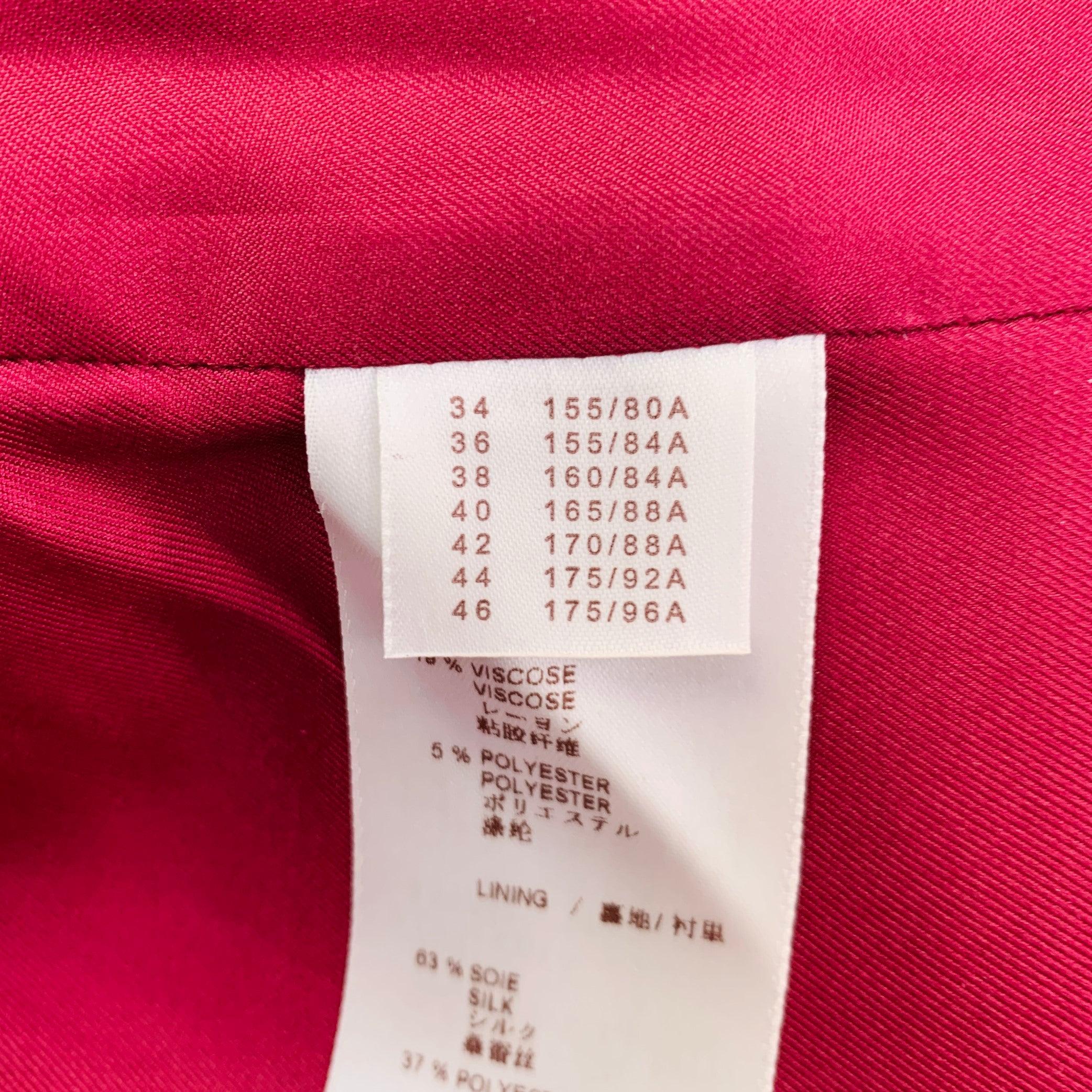 LOUIS VUITTON Size 10 Purple Fuchsia Cotton Blend Jacket Blazer For Sale 6
