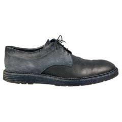 LOUIS VUITTON Size 10.5 Navy Blue Damier Leather Lace Up Shoes