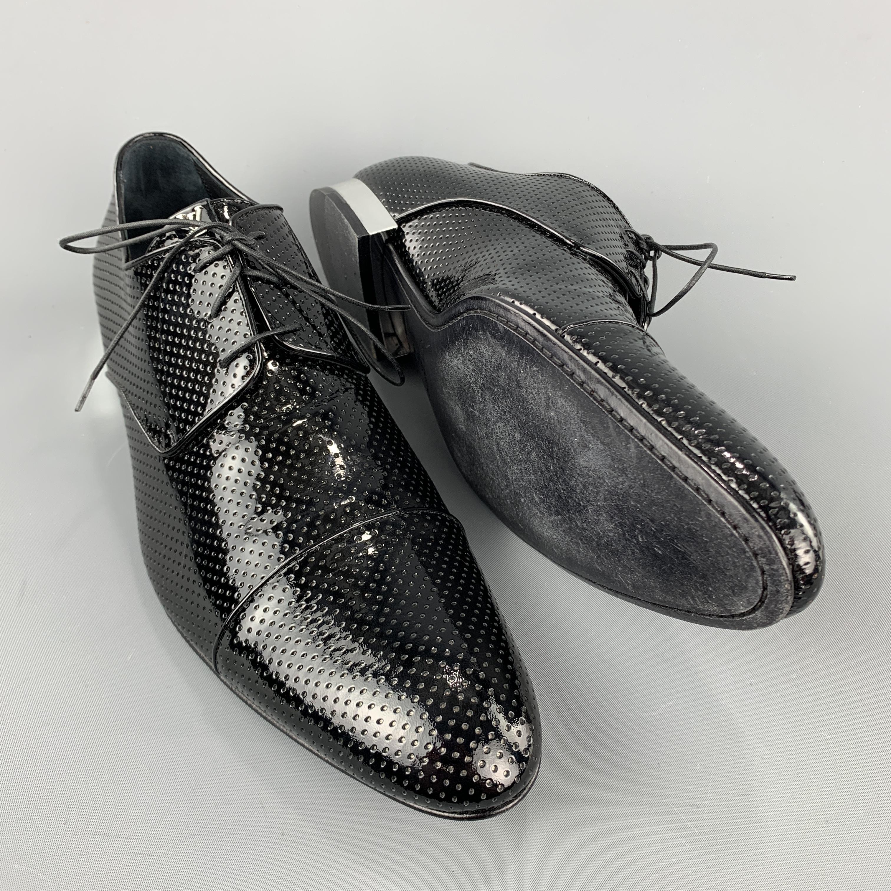 LOUIS VUITTON Size 11 Perforated Black Lace Up Shoe In New Condition In San Francisco, CA