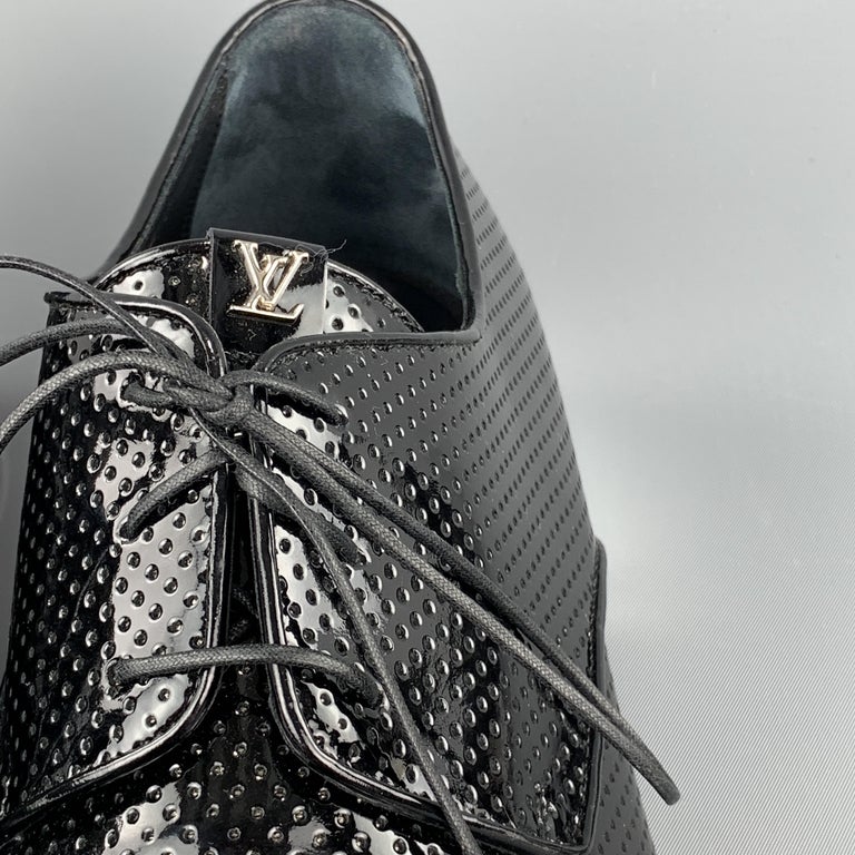 LOUIS VUITTON Size 11 Perforated Black Lace Up Shoe at 1stDibs display picture 1
