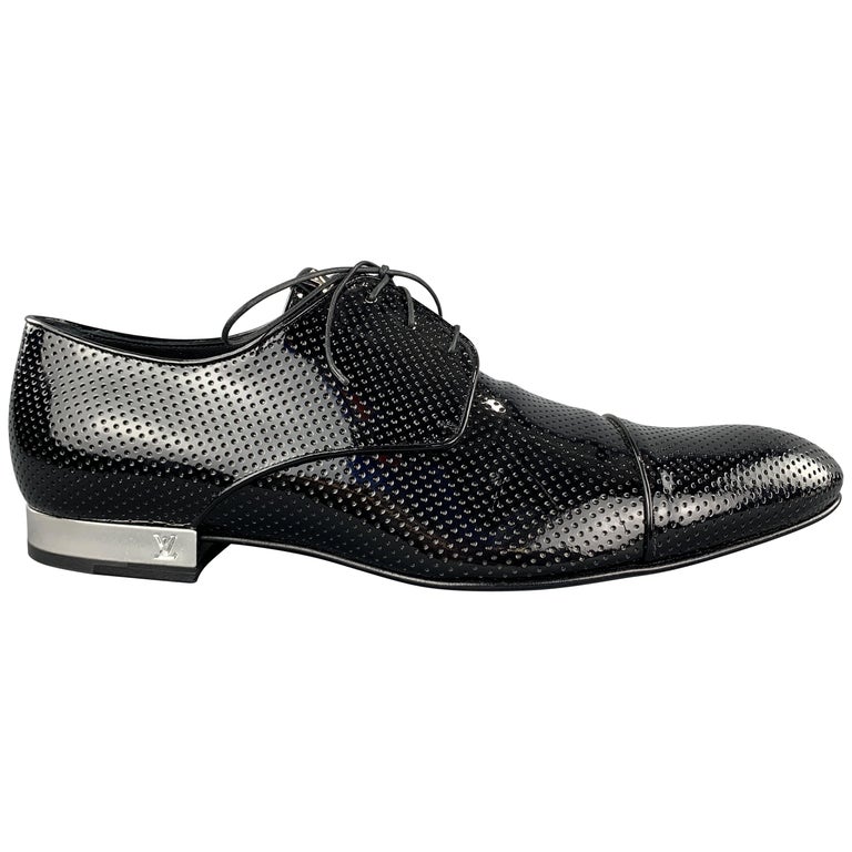 LOUIS VUITTON Size 11 Perforated Black Lace Up Shoe at 1stDibs display picture 3
