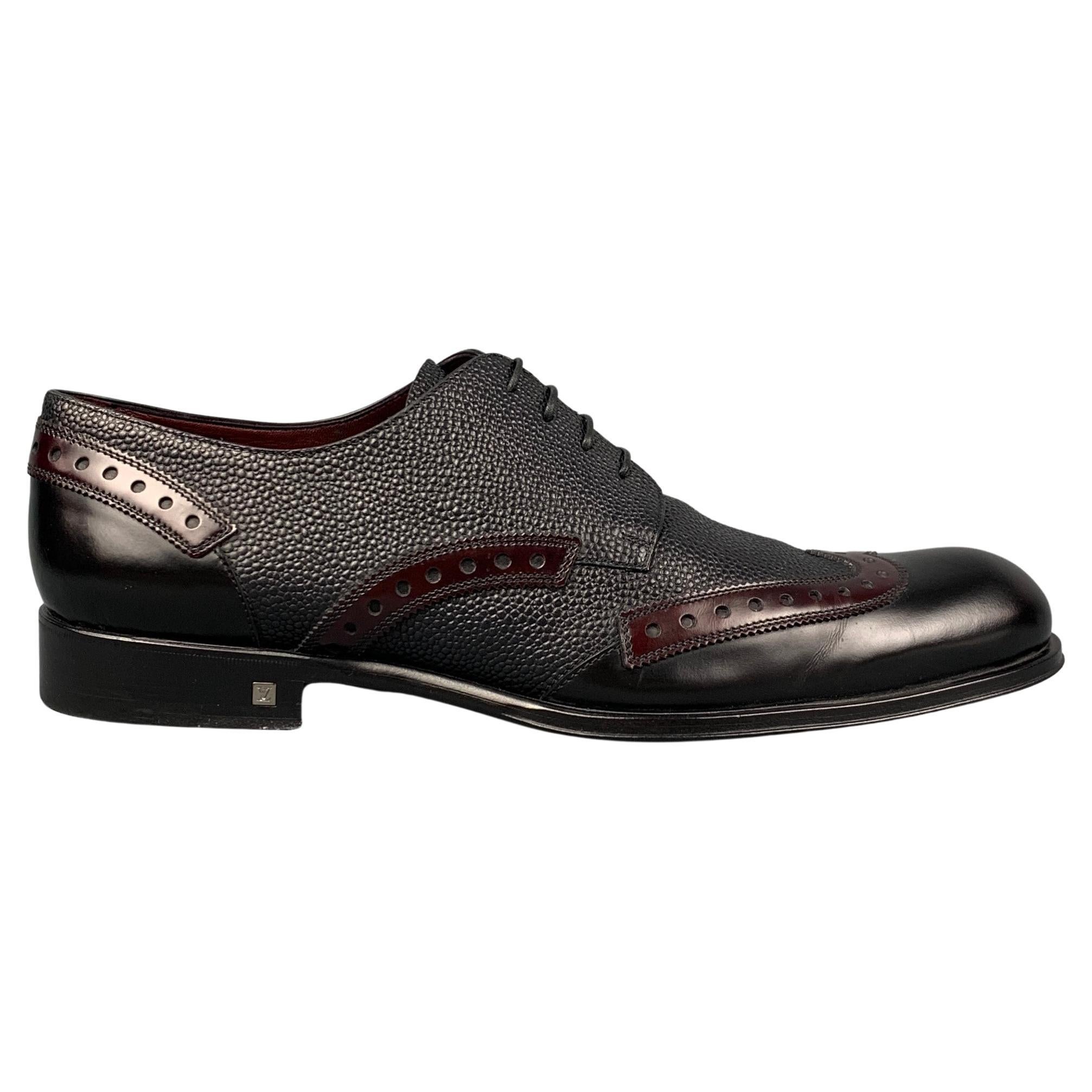LOUIS VUITTON Size 11.5 Black Burgundy 