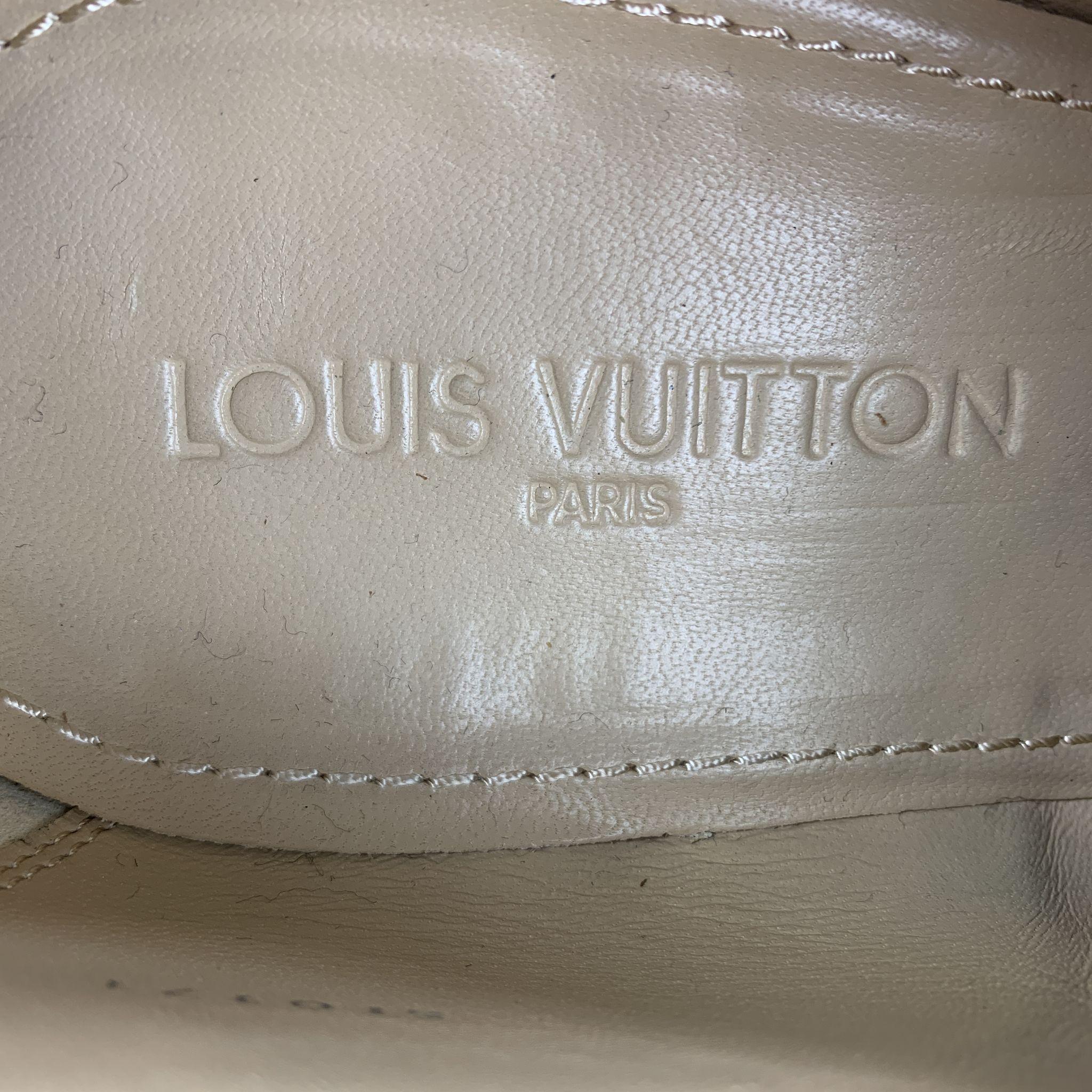 LOUIS VUITTON Size 11.5 Perforated Brown Leather Wingtip Lace Up Shoes In Excellent Condition In San Francisco, CA