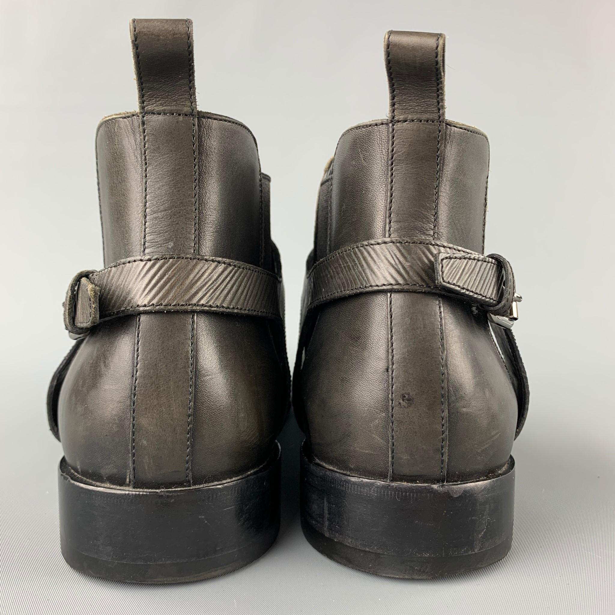 Men's LOUIS VUITTON Size 12 Slate Antique Leather Harness Boots