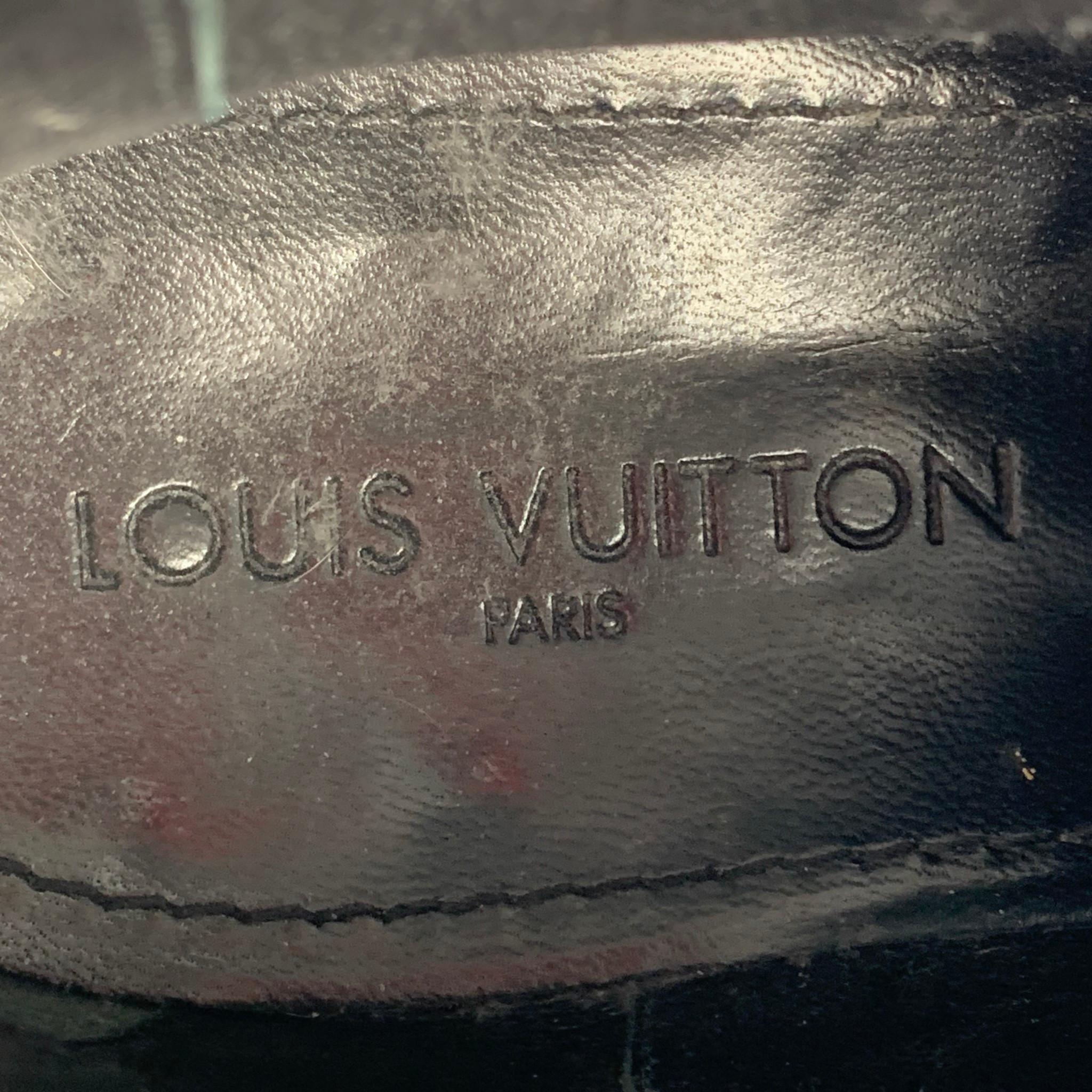 LOUIS VUITTON Size 12 Slate Antique Leather Harness Boots 2