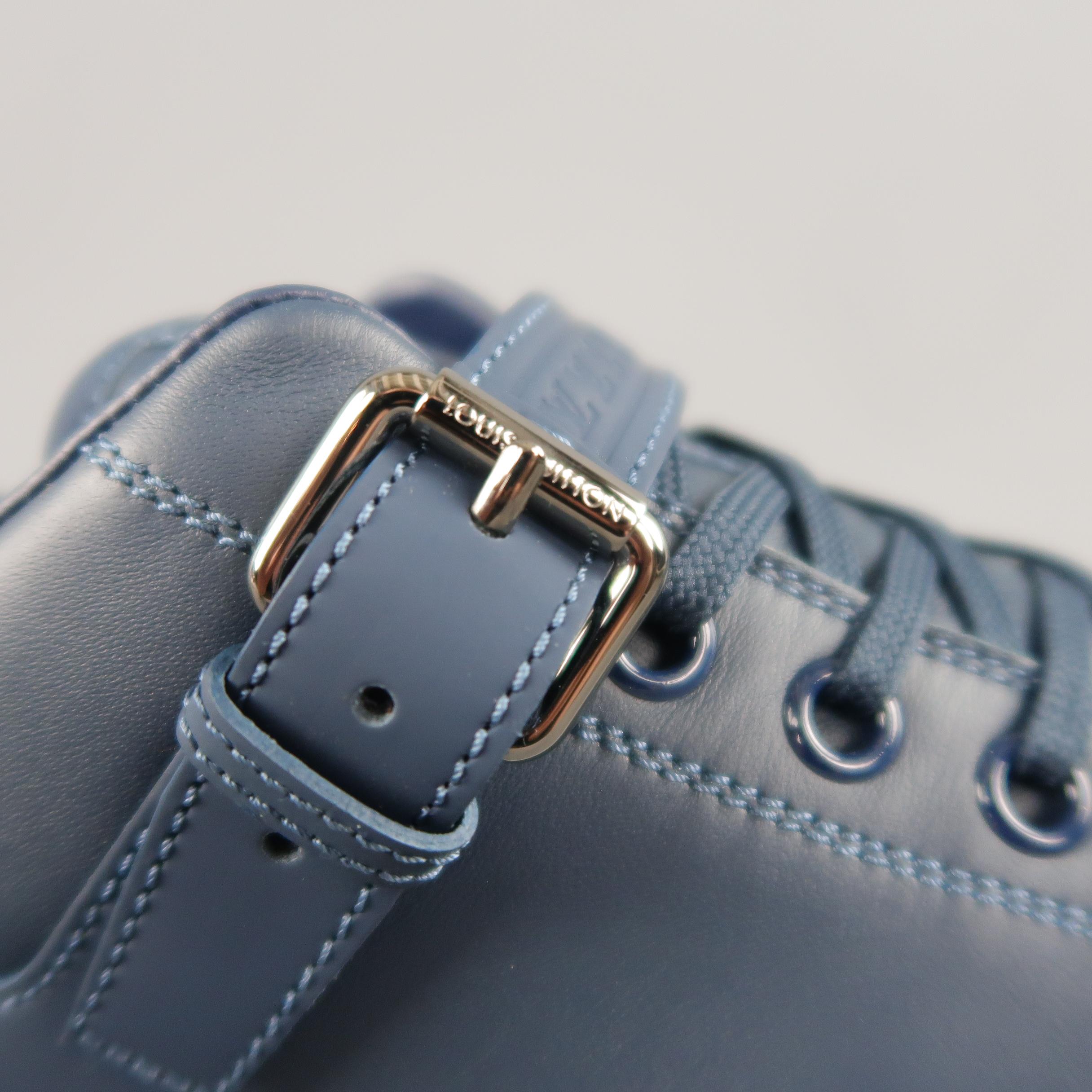 Men's LOUIS VUITTON Size 13 Navy Leather & Rubber Low Top Sneakers