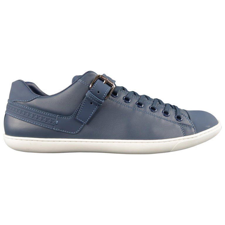LOUIS VUITTON Size 13 Navy Leather and Rubber Low Top Sneakers at 1stdibs