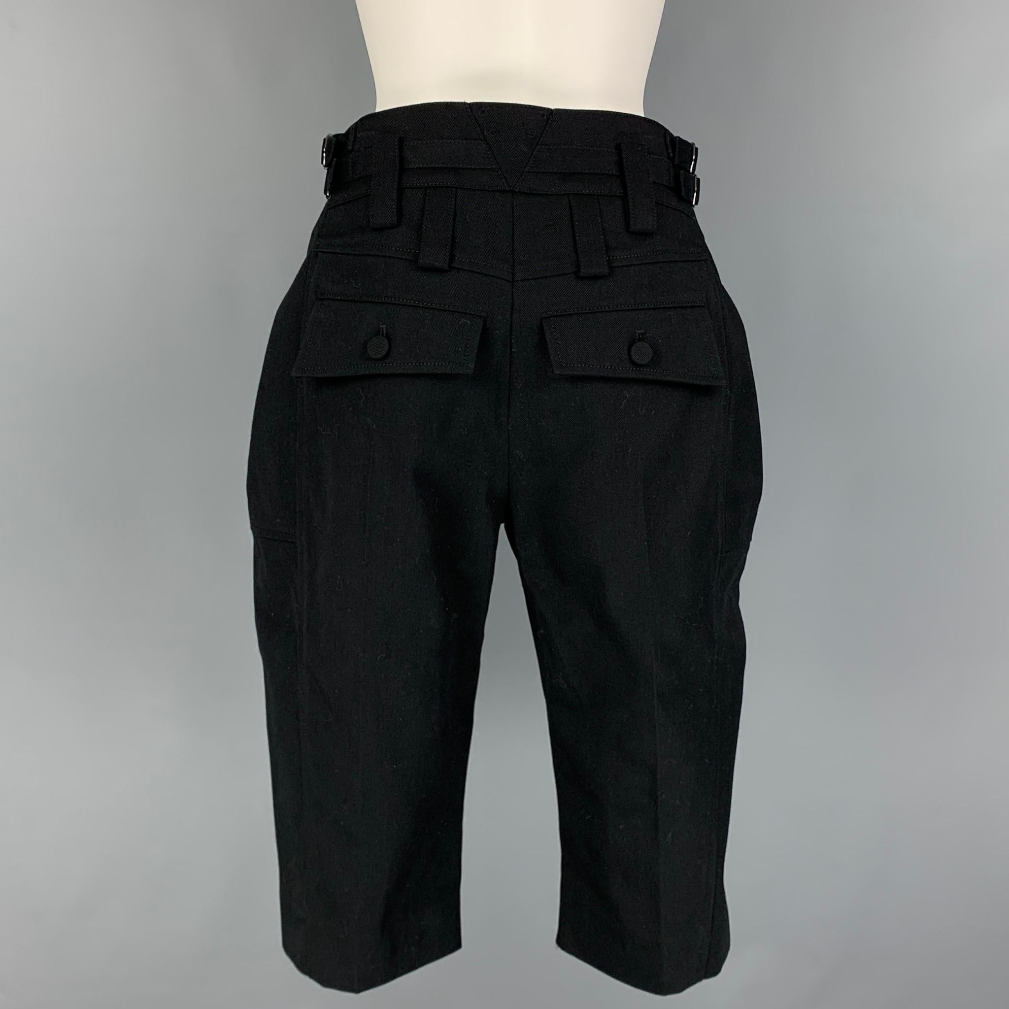 LOUIS VUITTON Size 2 Black Cotton Polyester Bermuda Dress Pants In New Condition In San Francisco, CA