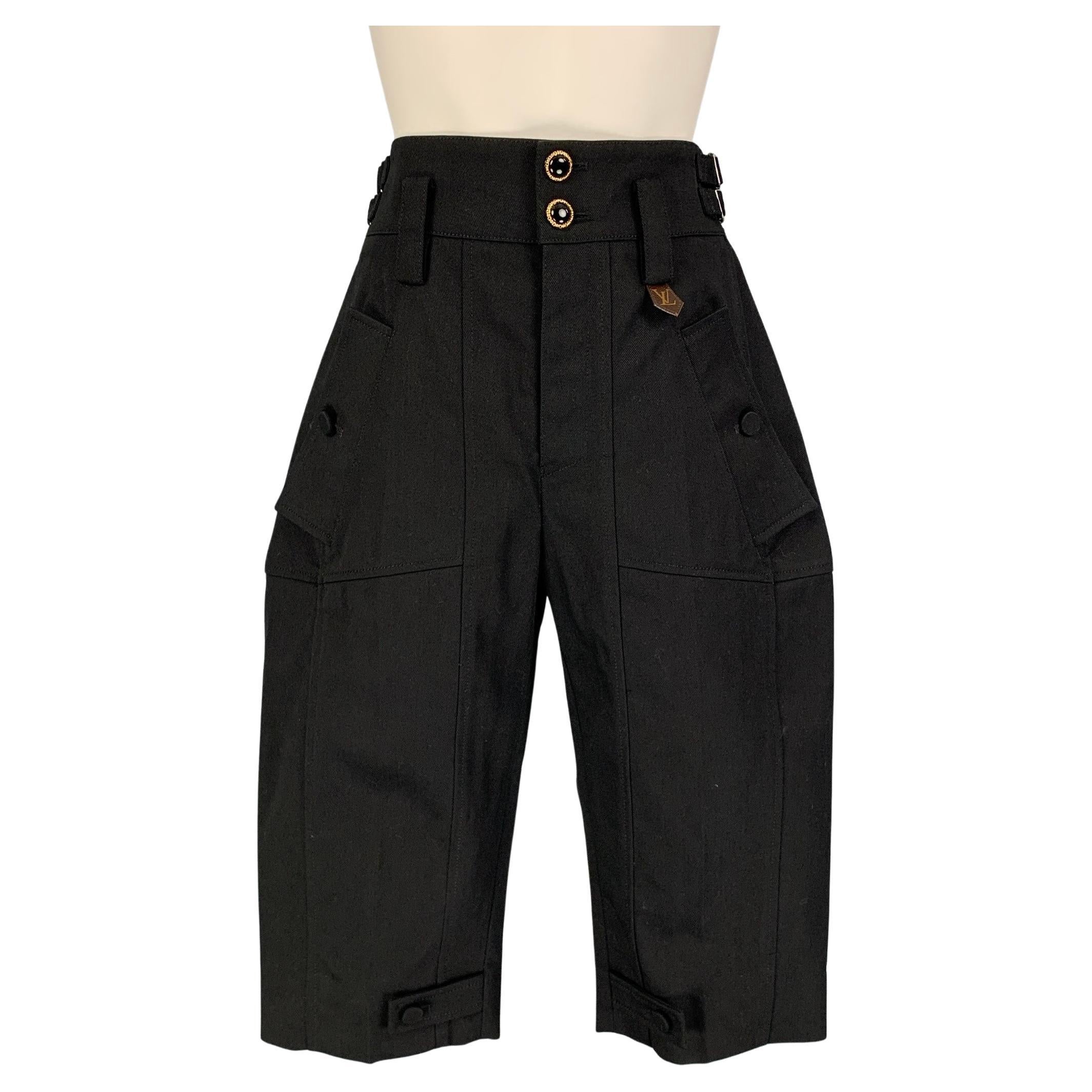 LOUIS VUITTON Size 2 Black Cotton Polyester Bermuda Dress Pants