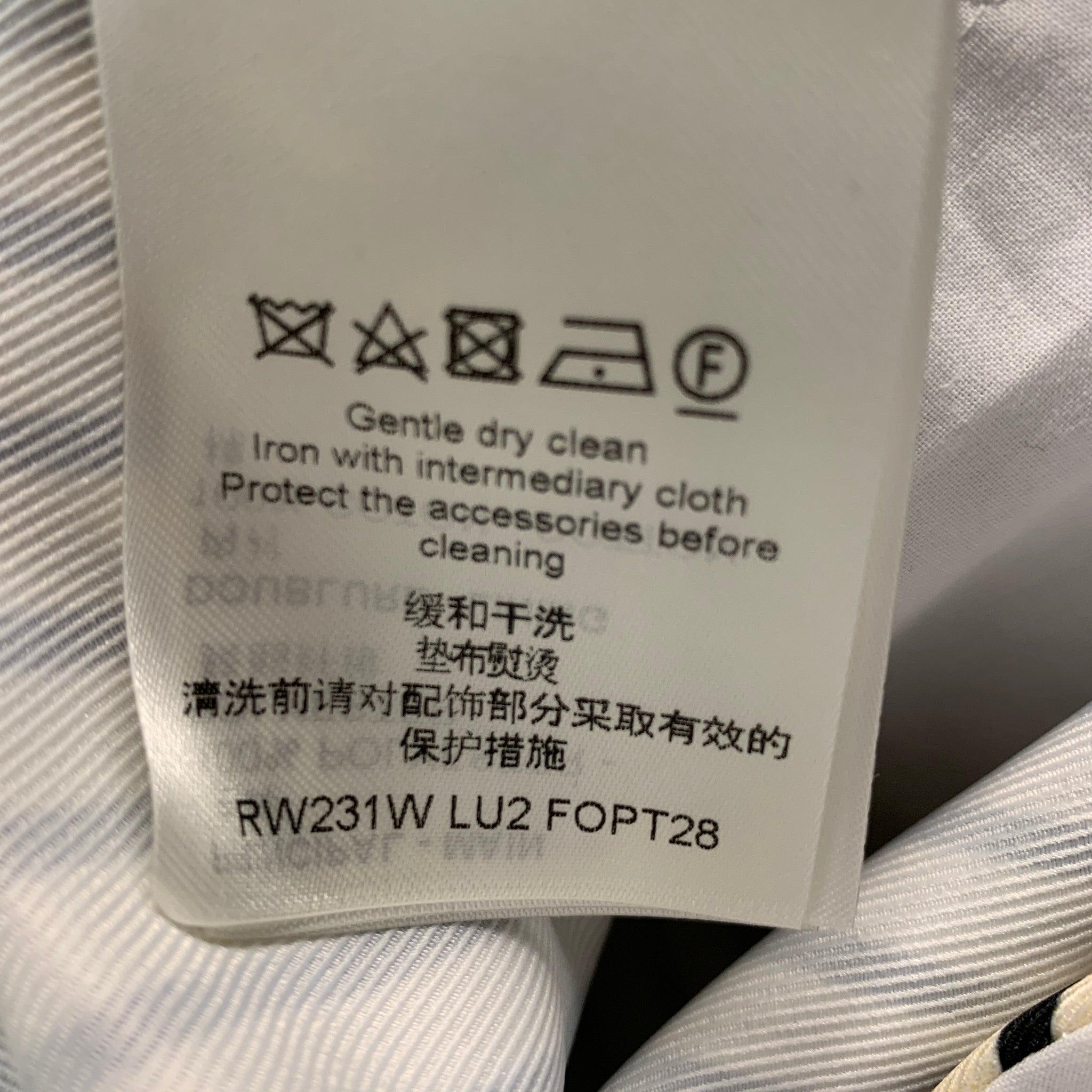 LOUIS VUITTON Taille 2 Pantalon habillé à rayures en polyester crème et noir à taille haute en vente 3