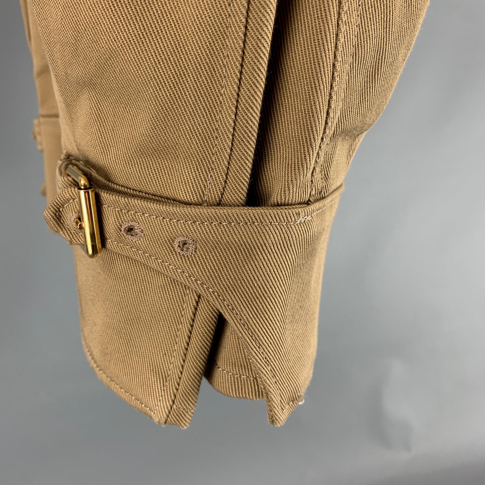 LOUIS VUITTON Size 2 Khaki Cotton Pleated Casual Pants In Excellent Condition For Sale In San Francisco, CA