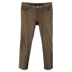 LOUIS VUITTON Size 32 Brown Wool Cotton Straight Button Fly Jeans