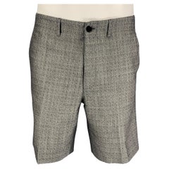 LOUIS VUITTON Size 32 Grey Black Pattern Wool Mohair Zip Fly Shorts