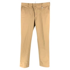 LOUIS VUITTON Size 34 Khaki Solid Cotton Polyester Zip Fly Dress Pants