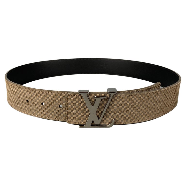 LOUIS VUITTON Size 34 Taupe Checkered Leather Belt at 1stDibs  lv  checkered belt, louis vuitton belt checkered, louis vuitton checkered belt
