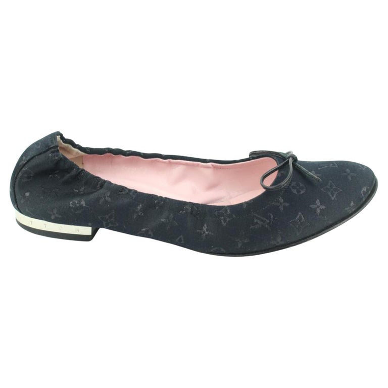 Louis Vuitton Black Calfskin Leather Monte Carlo Ballerina Shoes