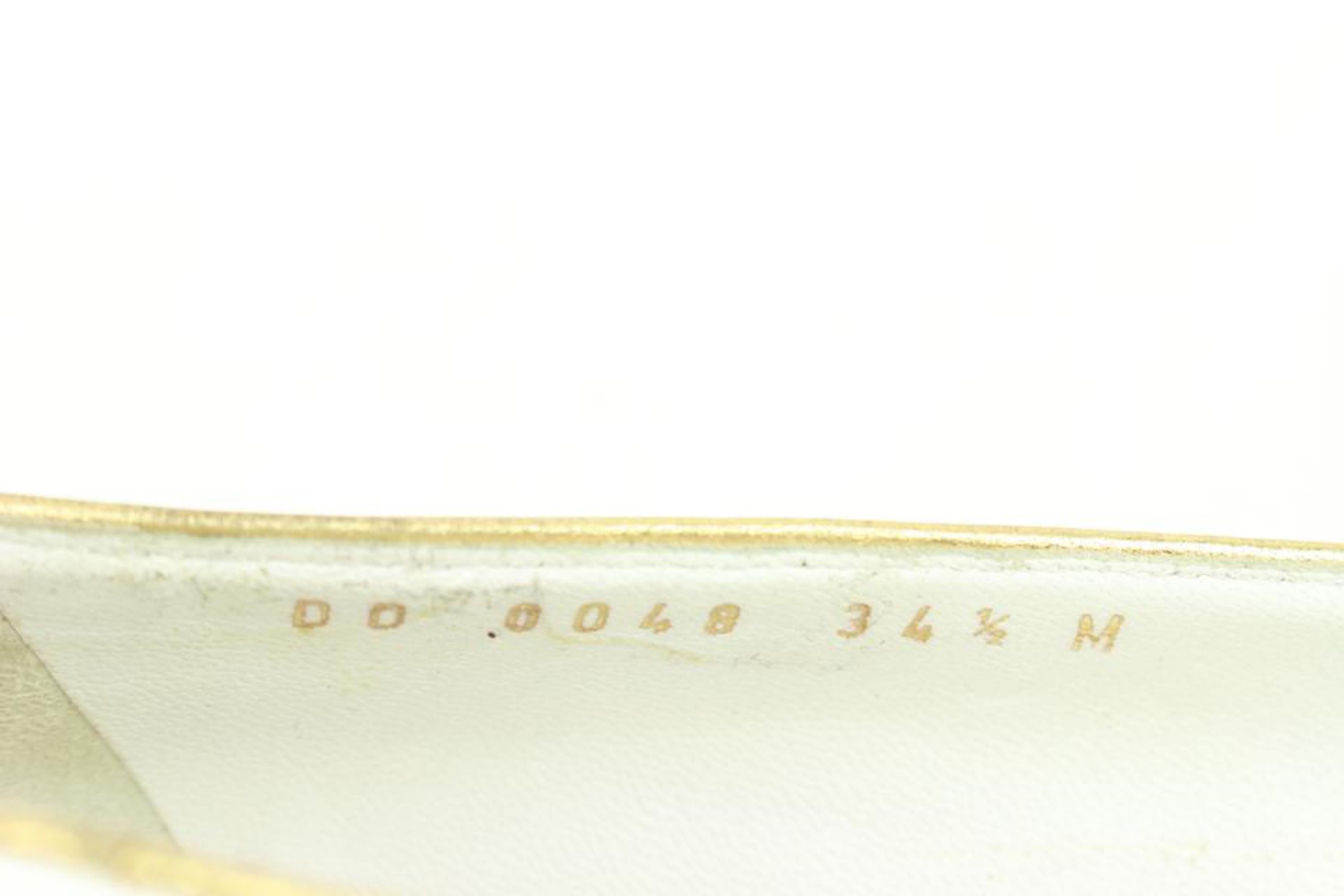Louis Vuitton Taille 34.5 Blanc Multicolore Butterfly Ballerina Flats 46LK34 en vente 1