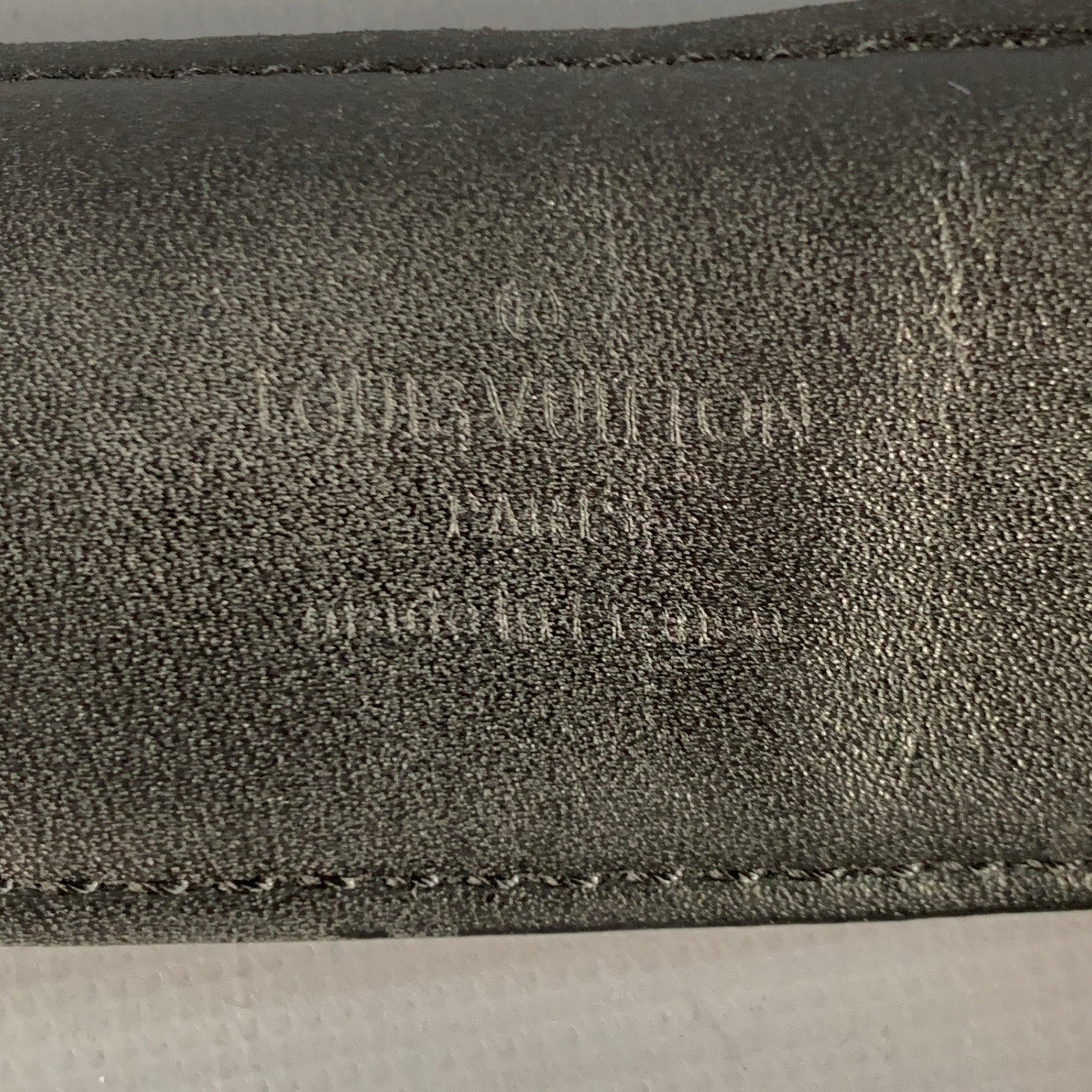LOUIS VUITTON Größe 35 Grau Schwarz Kariert Coates Segeltuchgürtel im Angebot 2