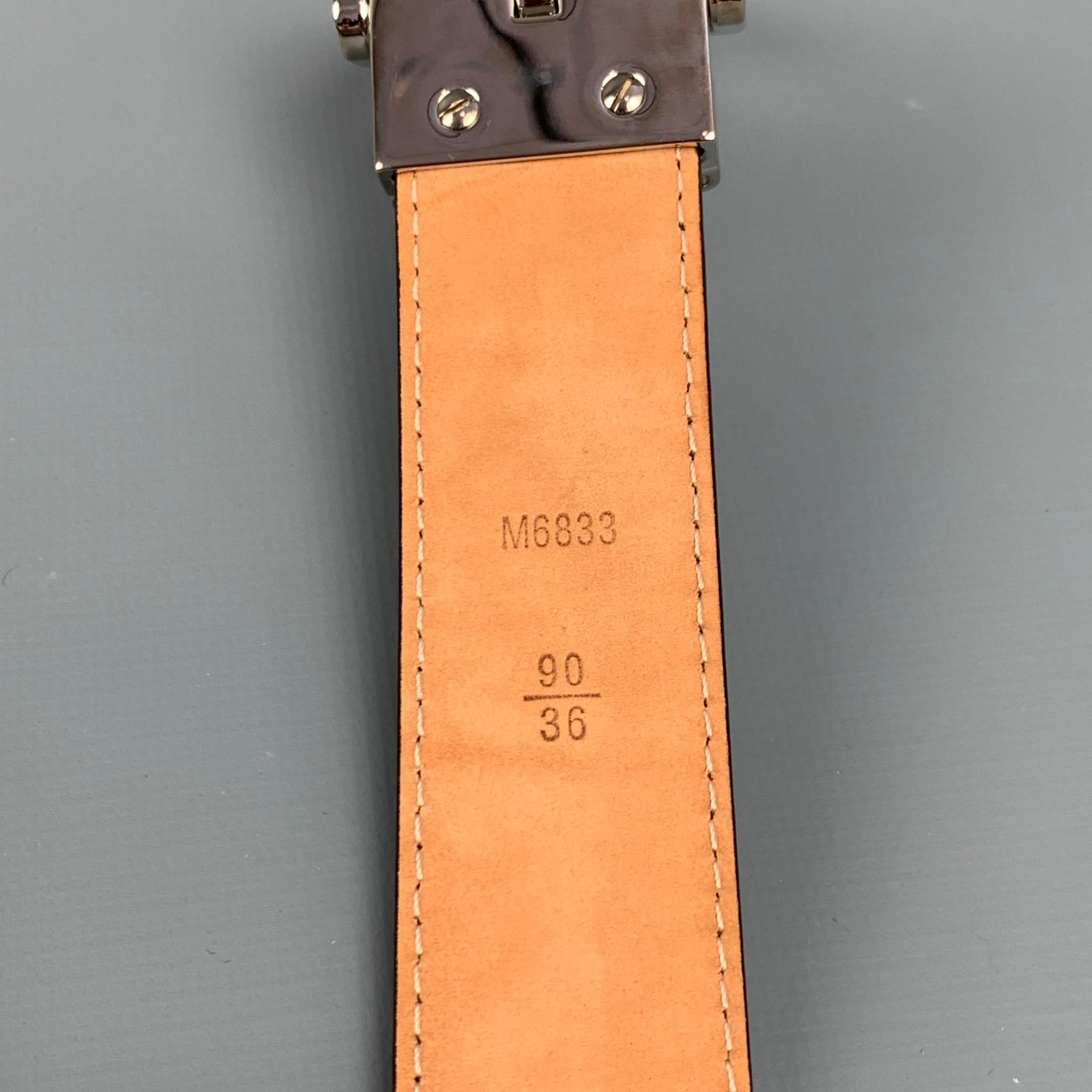 LOUIS VUITTON Size 36 Black Epi Leather Belt In Good Condition In San Francisco, CA