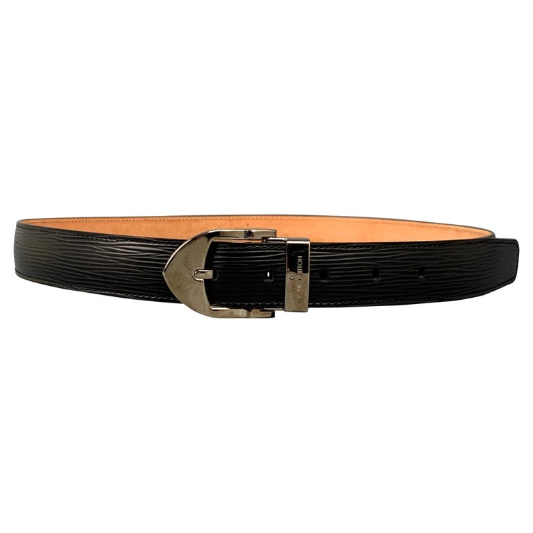 Louis Vuitton Epi Leather Large Buckle Belt Black