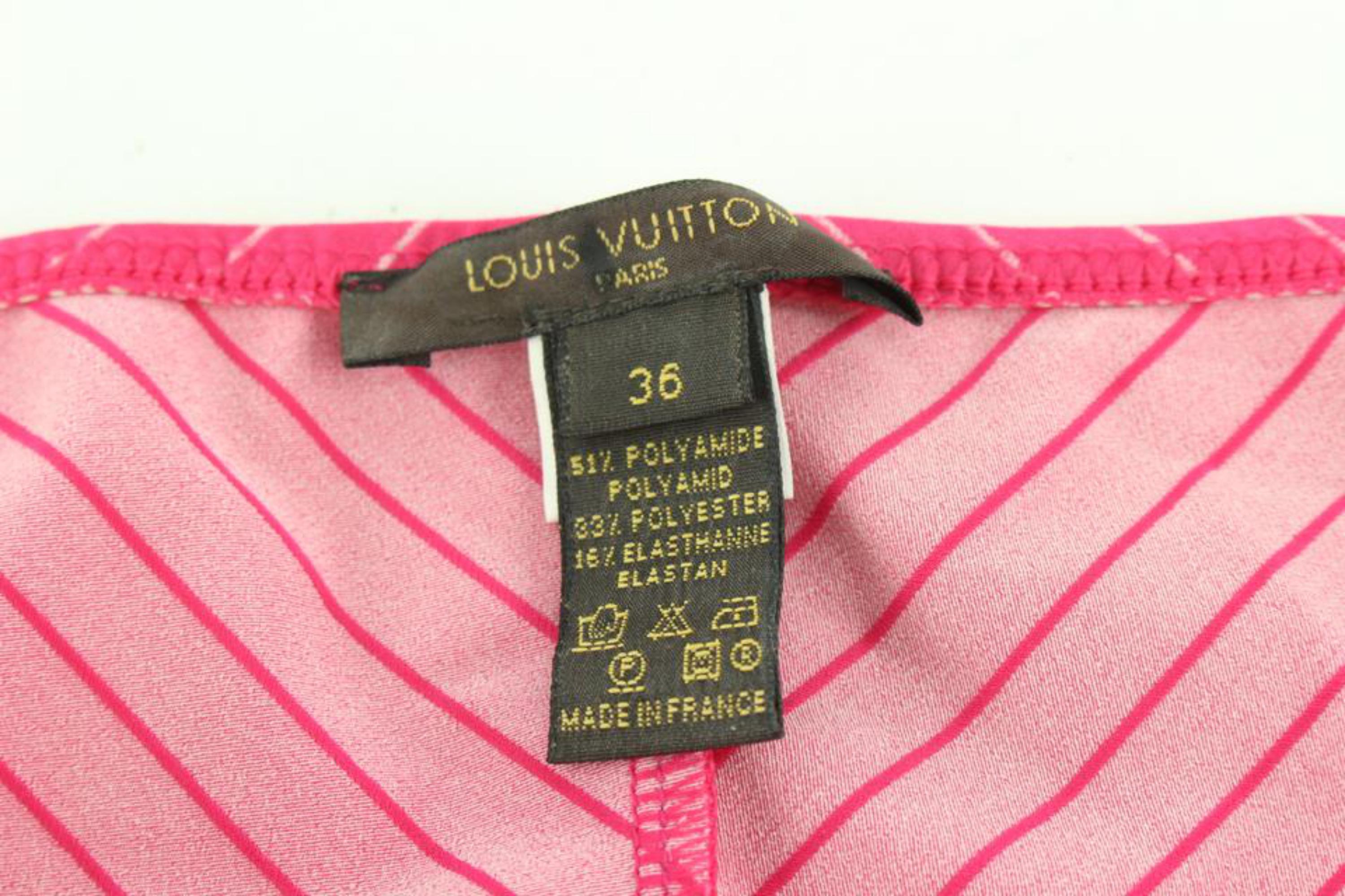 Louis Vuitton Size 36 Fuchsia Hot Pink Pin Stripe Bikini 1224lv31 For Sale 5