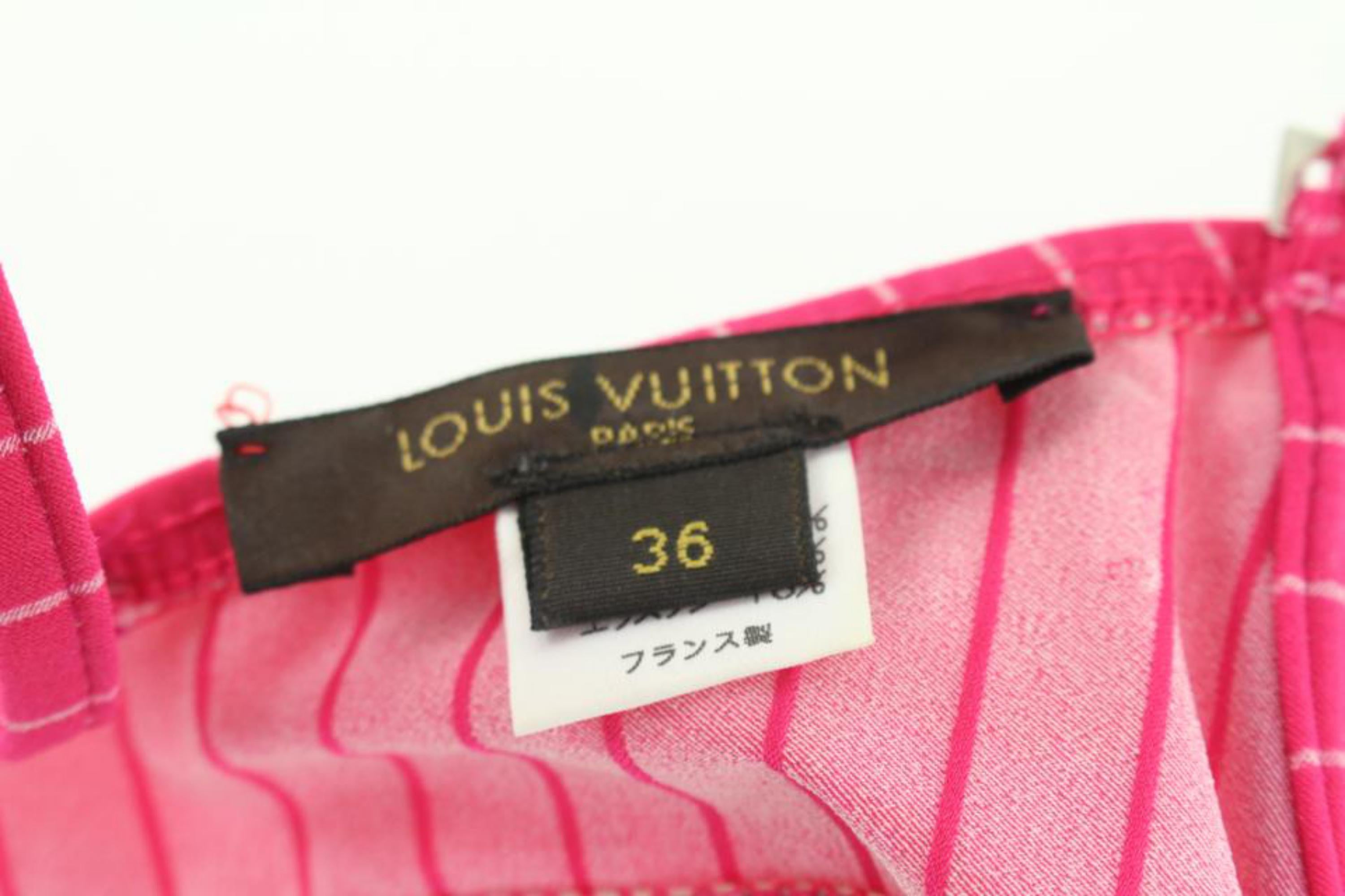 Louis Vuitton Größe 36 Fuchsia Hot Pink Pin Stripe Bikini 1224lv31 Damen im Angebot