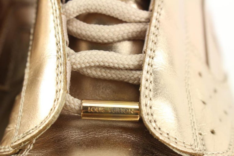 Louis Vuitton Size 36 Gold Metallic High Top Sneaker 1223lv15 For
