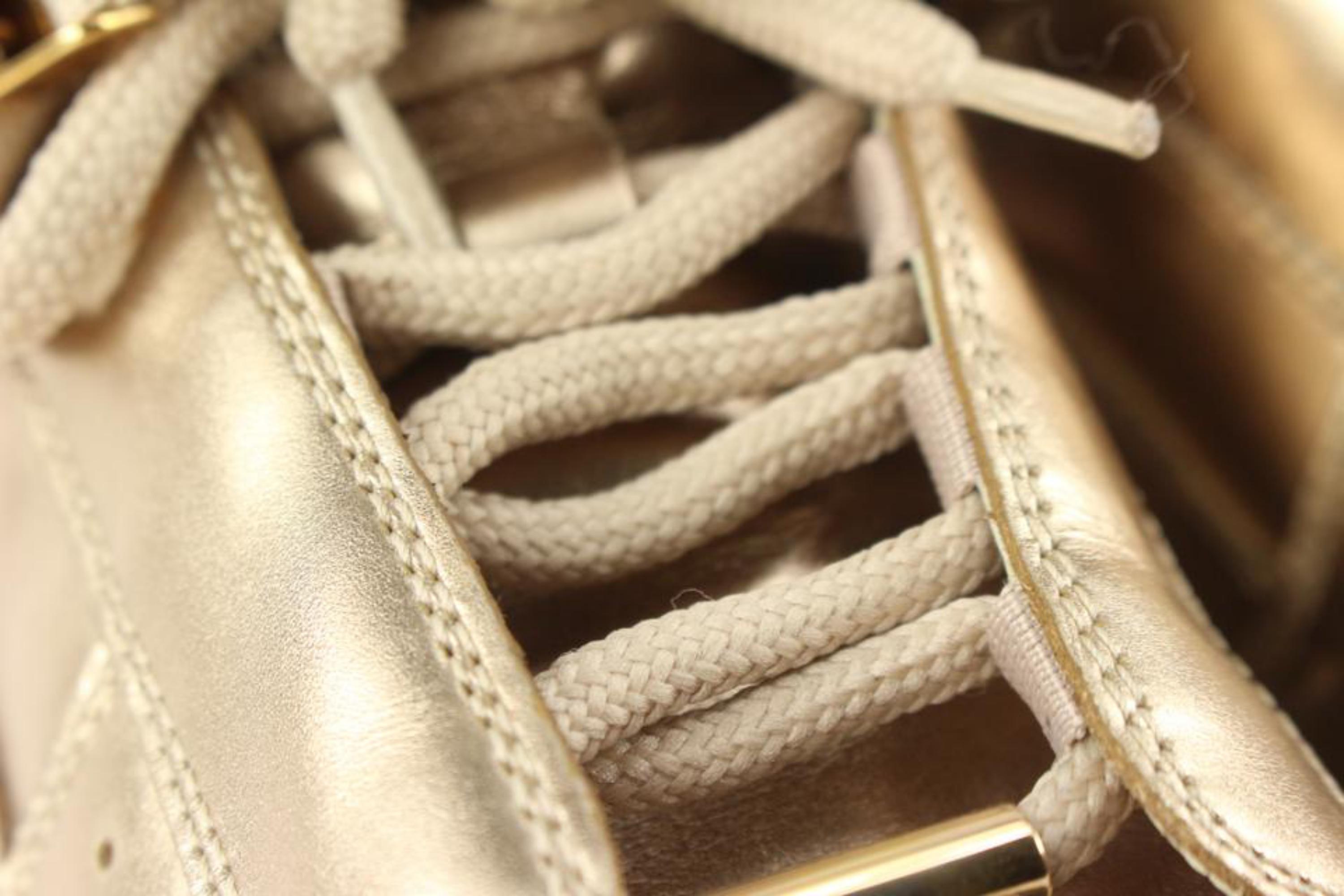 Baskets hautes dorées Louis Vuitton Taille 36 1223lv15 en vente 7