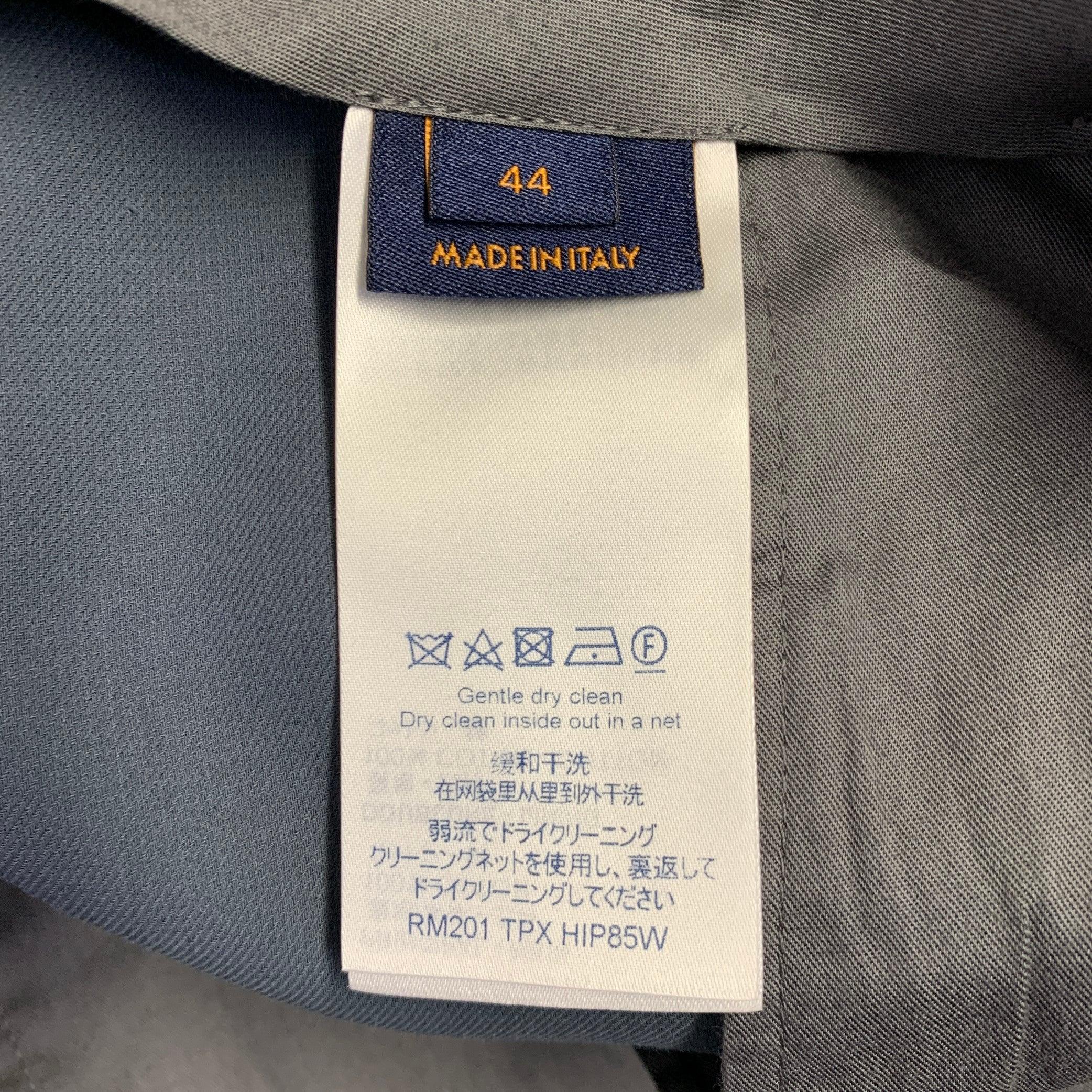 LOUIS VUITTON Taille 36 Pantalon habillé en coton sergé gris à devant plat en vente 1