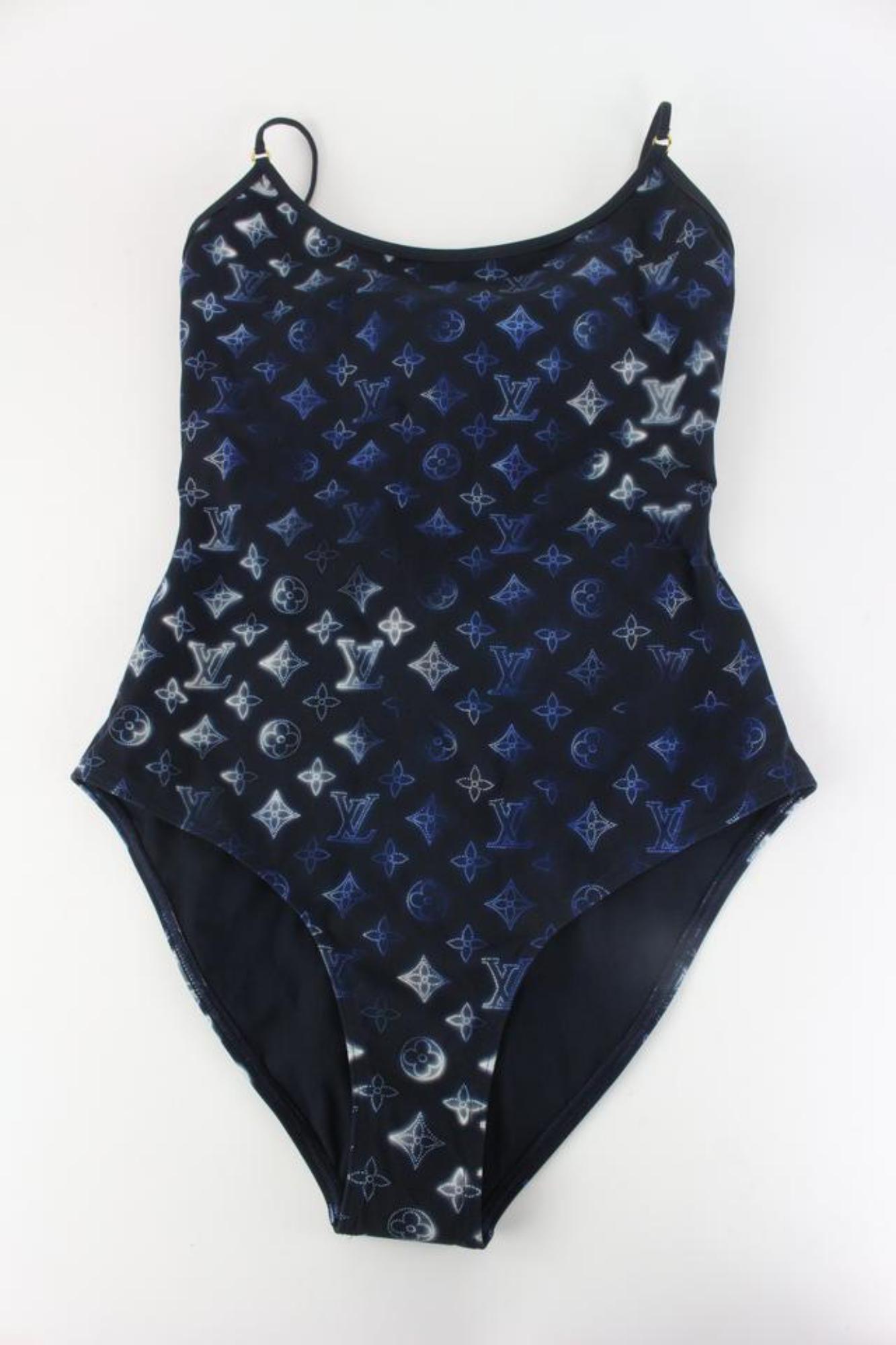 Louis Vuitton Size 36 Navy Mahina Monogram One-Piece Bathing Swim Suit 1112lv62 5