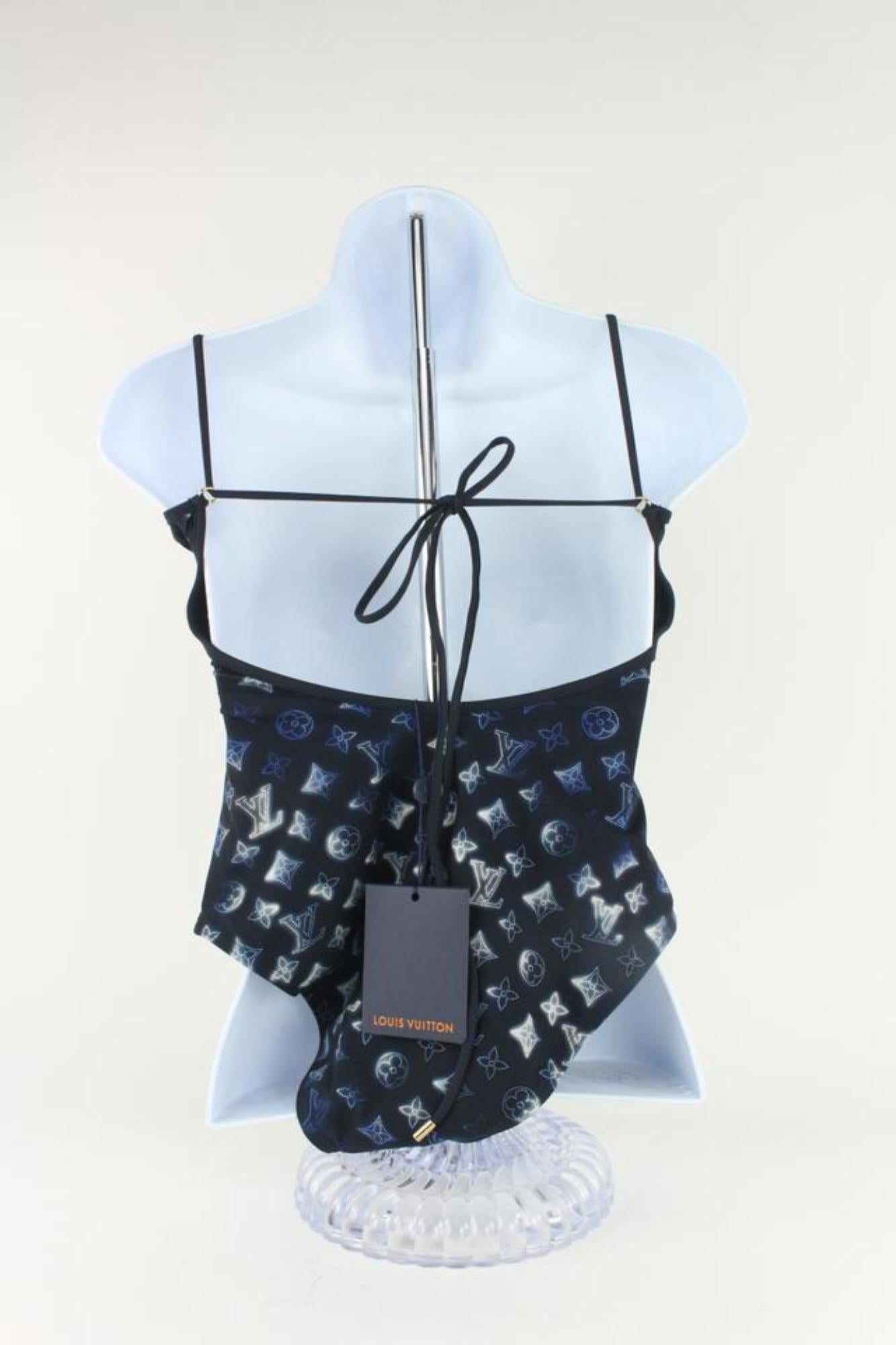 Louis Vuitton Size 36 Navy Mahina Monogram One-Piece Bathing Swim Suit 1112lv62 6