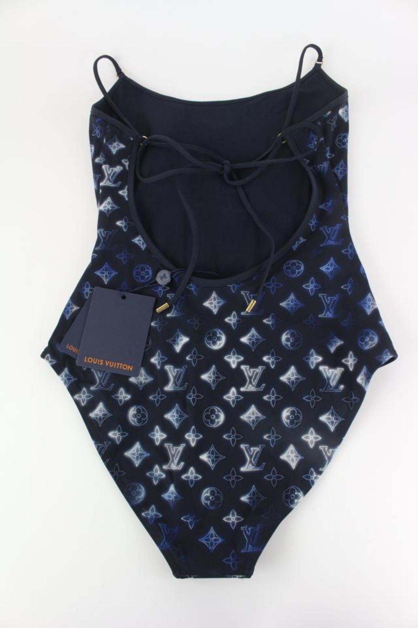 Louis Vuitton Size 36 Navy Mahina Monogram One-Piece Bathing Swim Suit 1112lv62 2