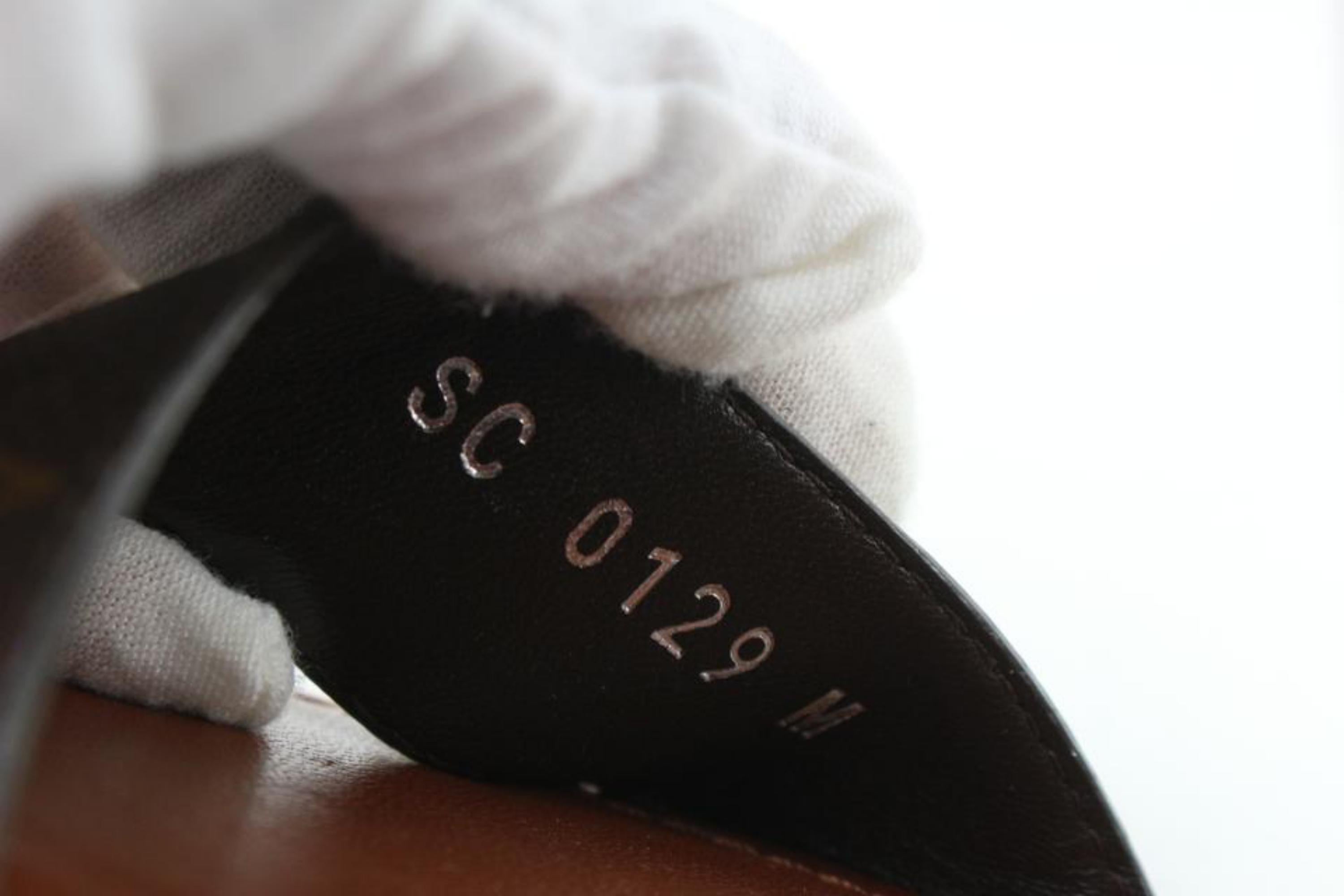 Louis Vuitton Size 37 Cognac Calfskin Monogram Horizon Sandals Heels 214LVJ0 6