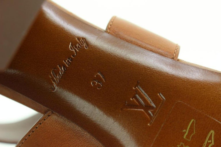 Louis Vuitton Size 37 Cognac calf leather Monogram Horizon Sandals Heels  214lvj0 ref.528989 - Joli Closet