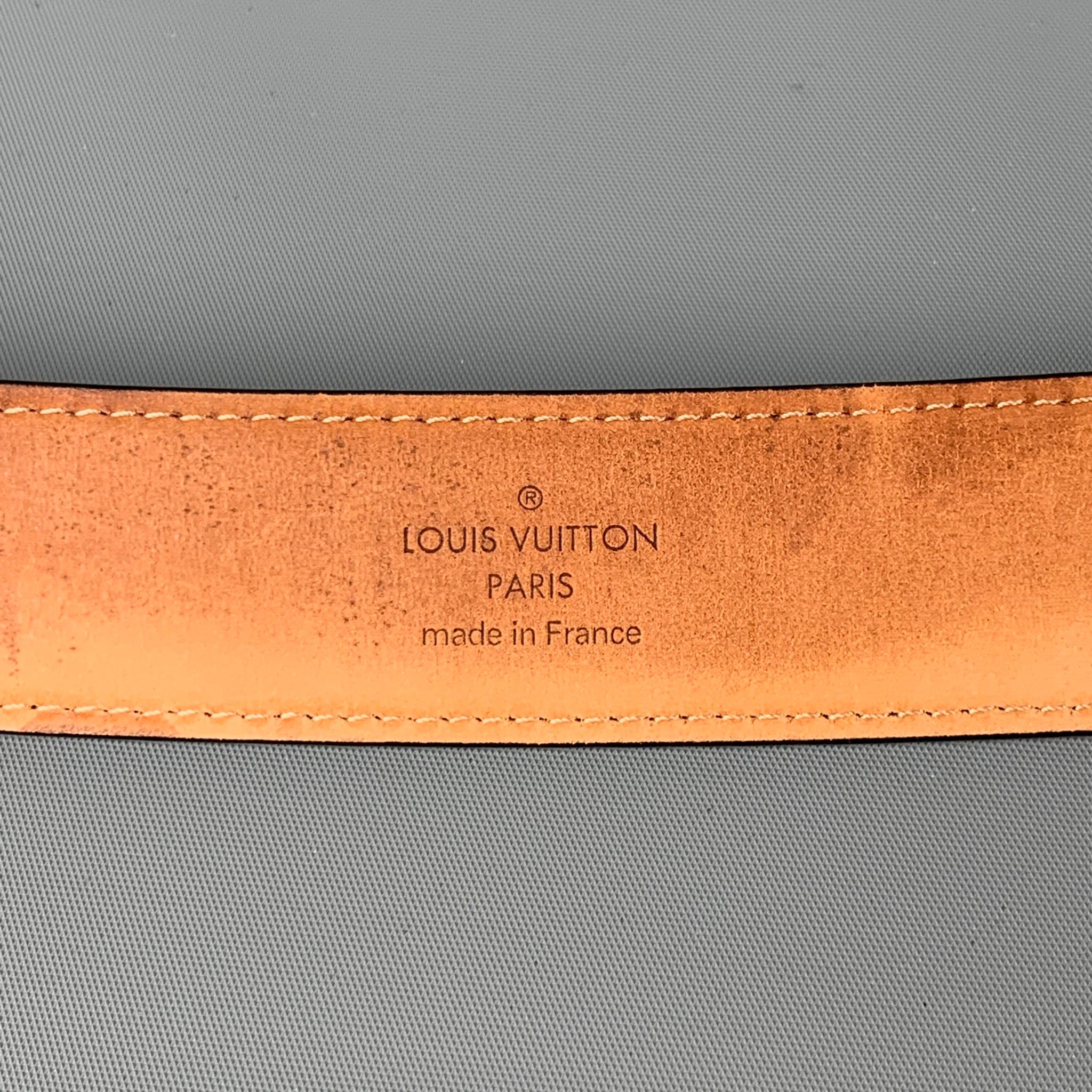 LOUIS VUITTON Size 38 Black Textured Epi Leather Belt 1