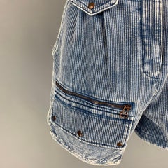 LOUIS VUITTON Size 4 Blue White Cotton Denim Safari Shorts