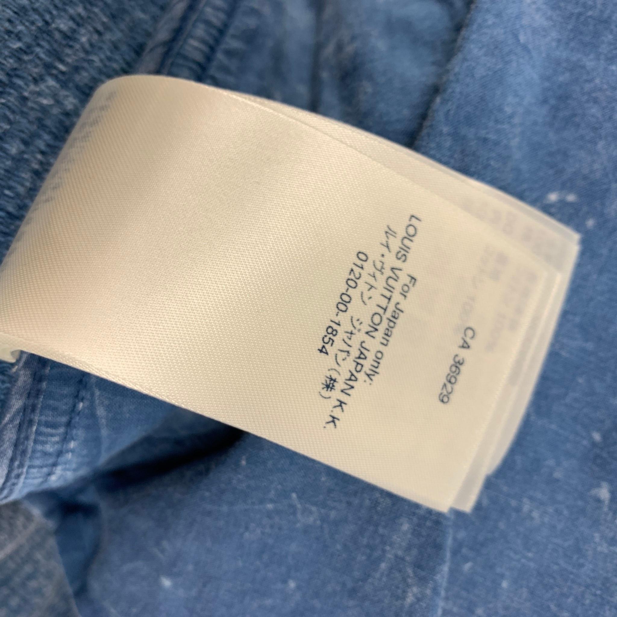 Gray LOUIS VUITTON Size 4 Blue White Cotton Denim Safari Shorts